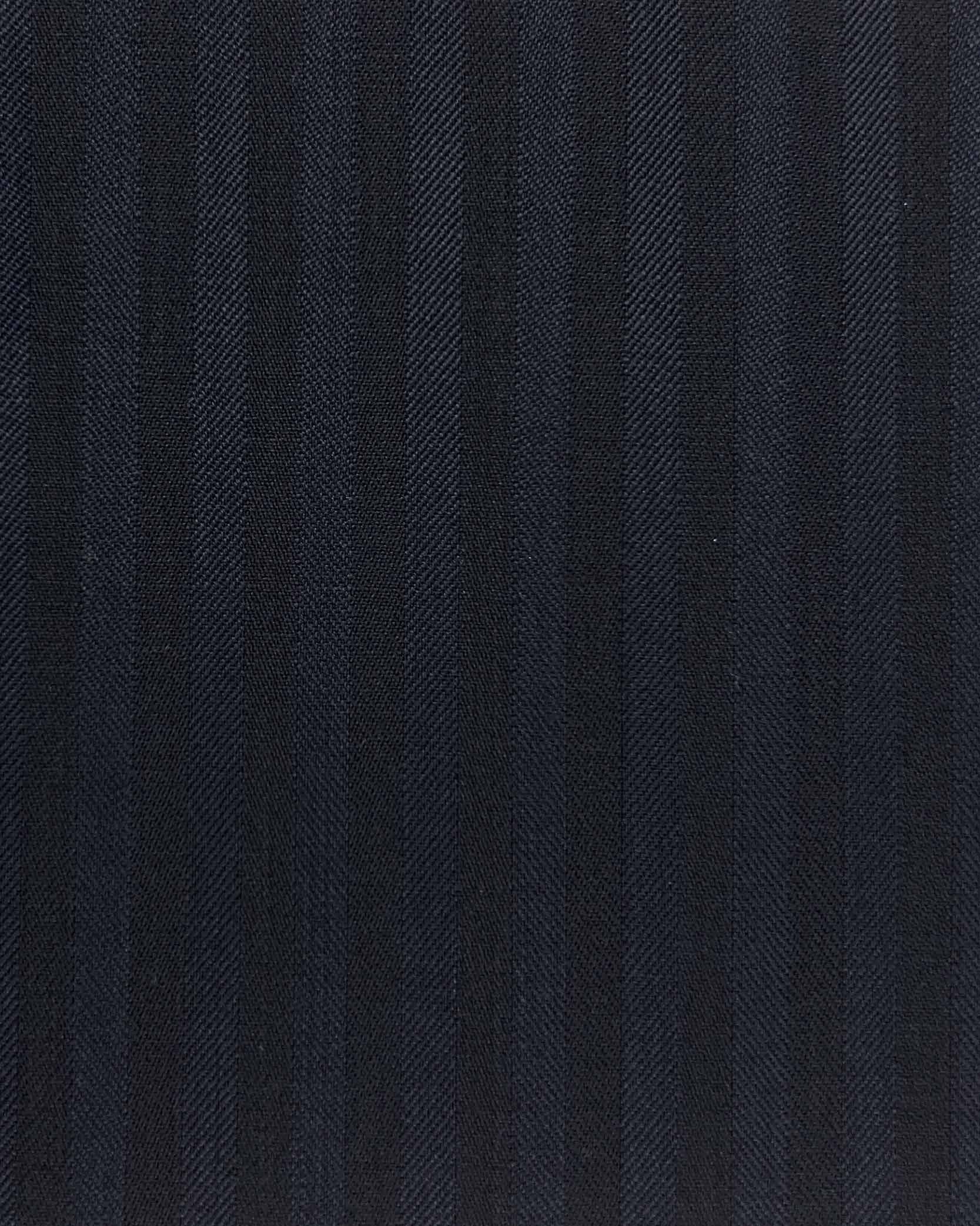 Westwood Hart Online Custom Hand Tailor Suits Sportcoats Trousers Waistcoats Overcoats Midnight Navy With Black Herringbone Stripes Design