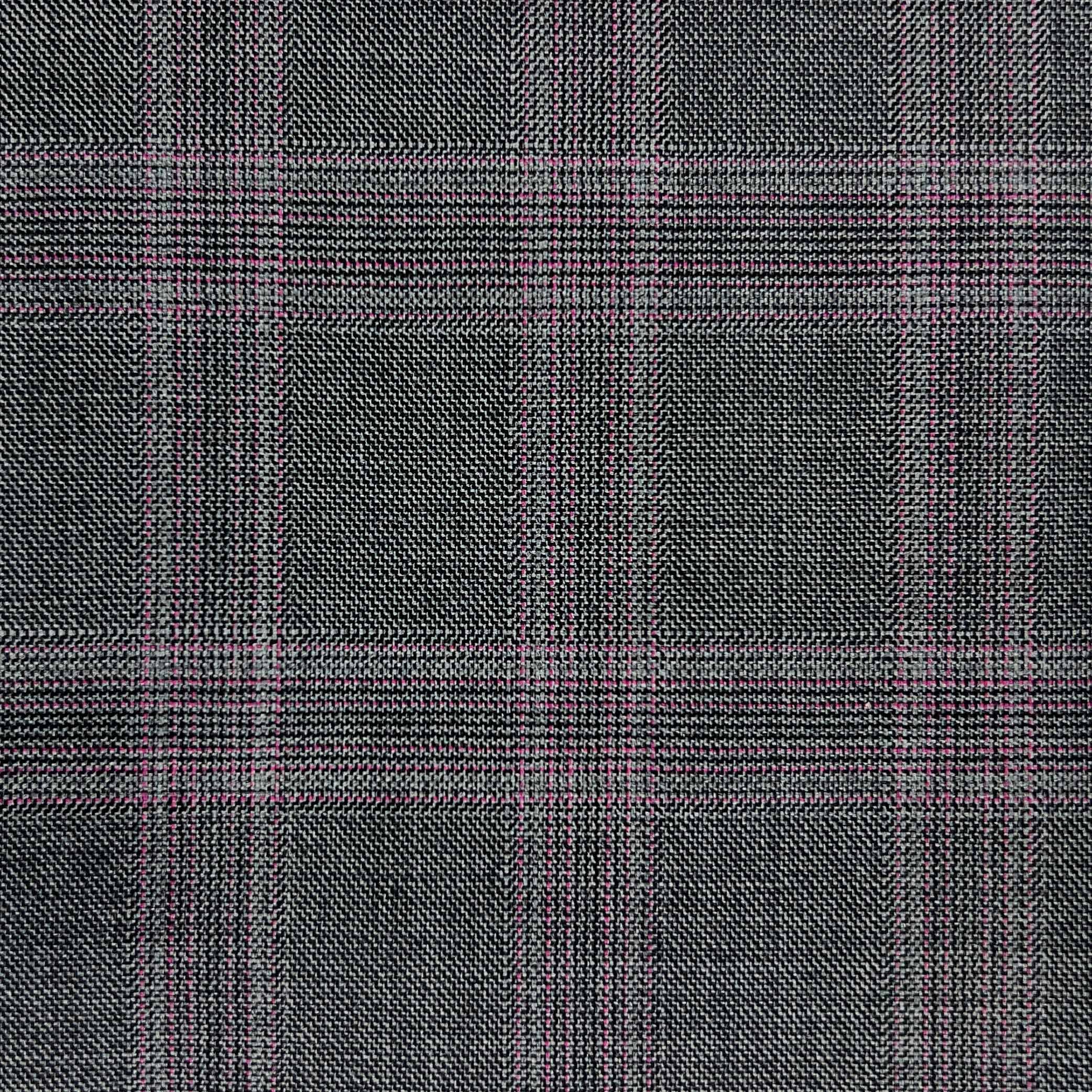 Westwood Hart Online Custom Hand Tailor Suits Sportcoats Trousers Waistcoats Overcoats Steel Grey With Purple Plaid