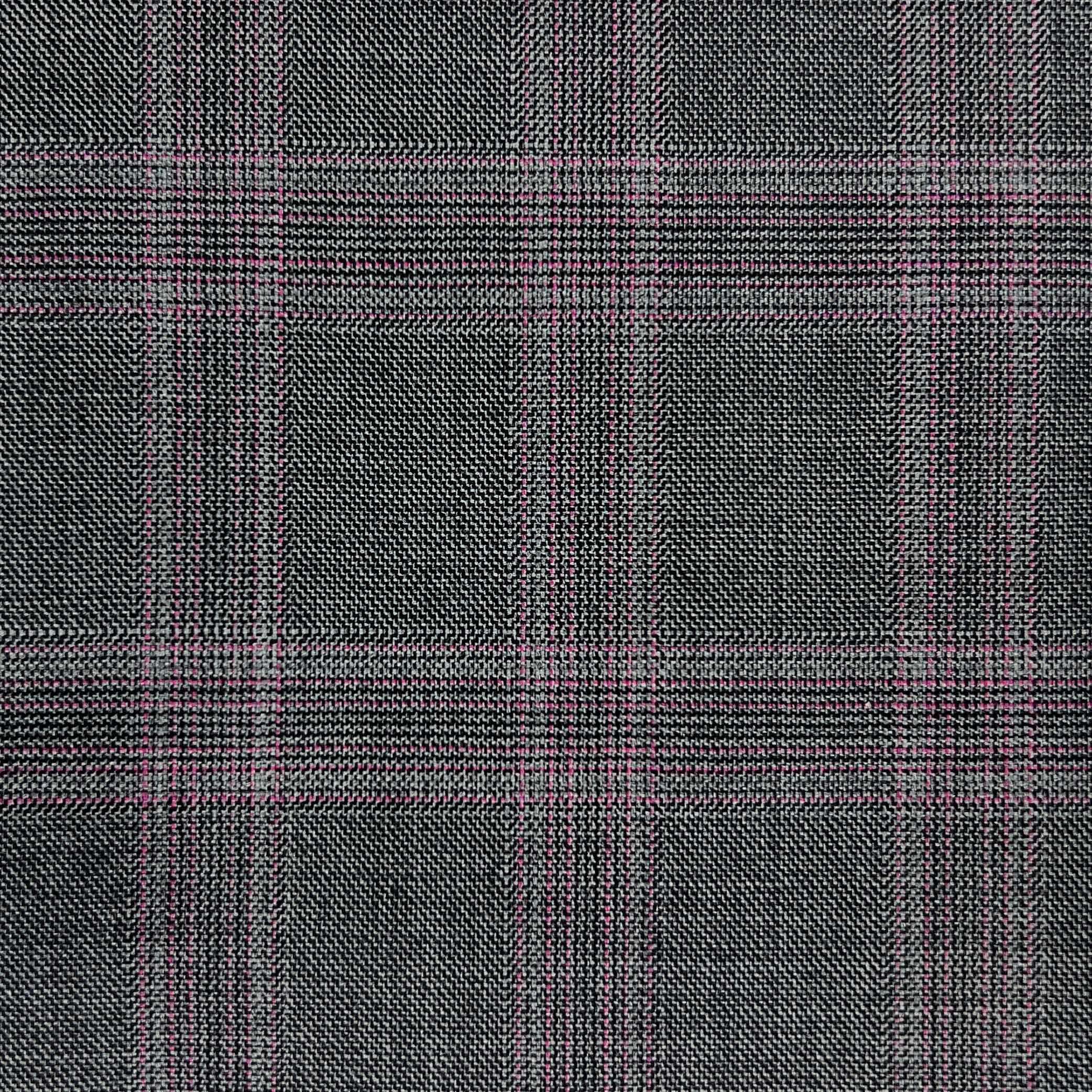 Westwood Hart Online Custom Hand Tailor Suits Sportcoats Trousers Waistcoats Overcoats Steel Grey With Purple Plaid