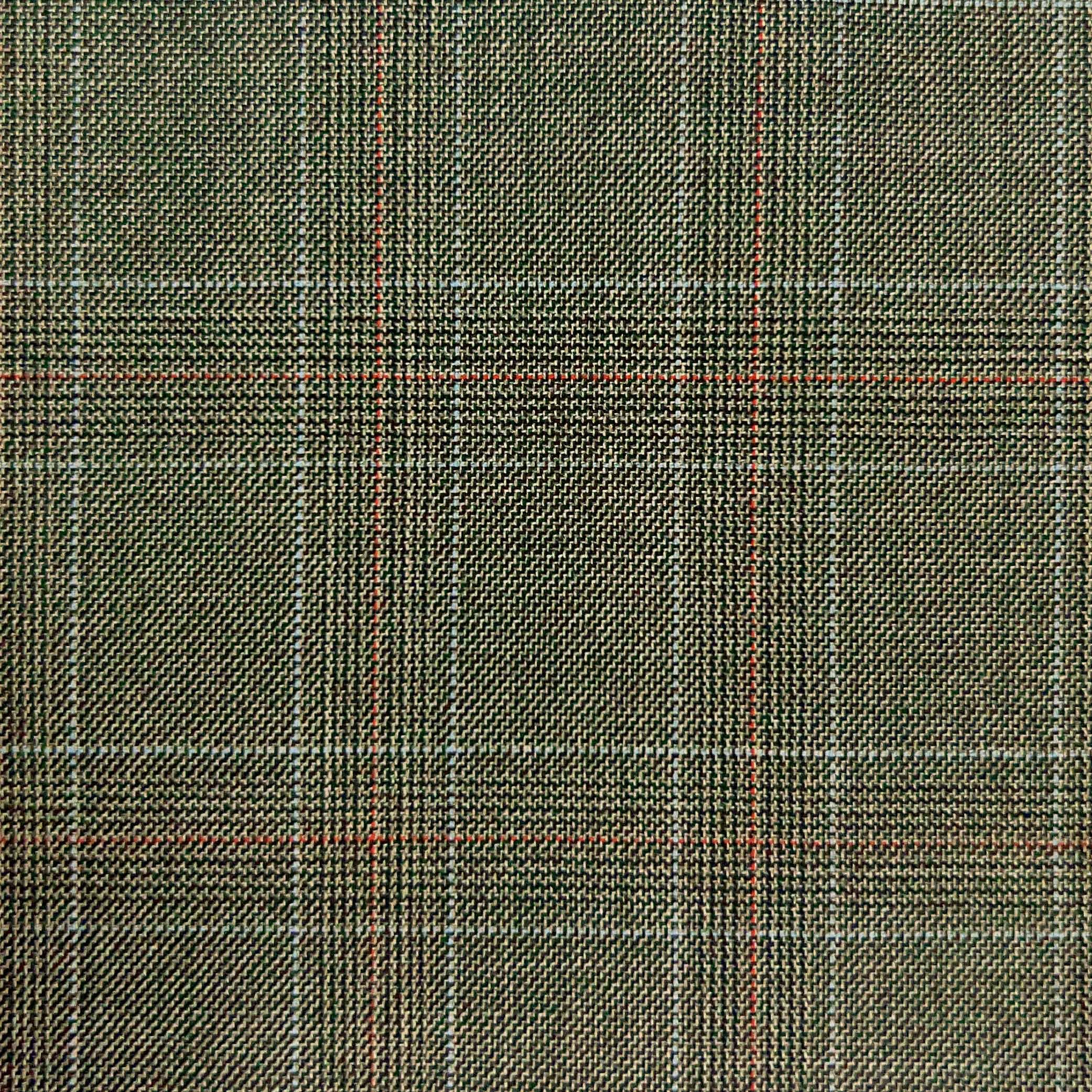 Westwood Hart Online Custom Hand Tailor Suits Sportcoats Trousers Waistcoats Overcoats Brown Red Windowpane Design