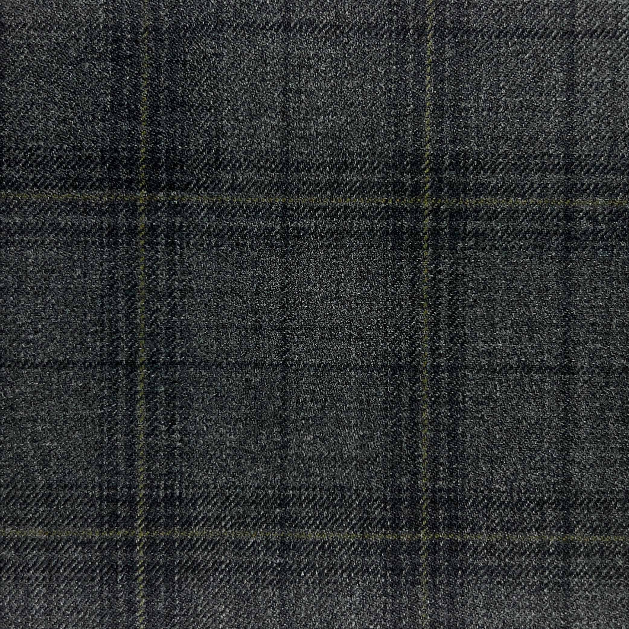 Westwood Hart Online Custom Hand Tailor Suits Sportcoats Trousers Waistcoats Overcoats Dark Grey With Olive Green Windowpane