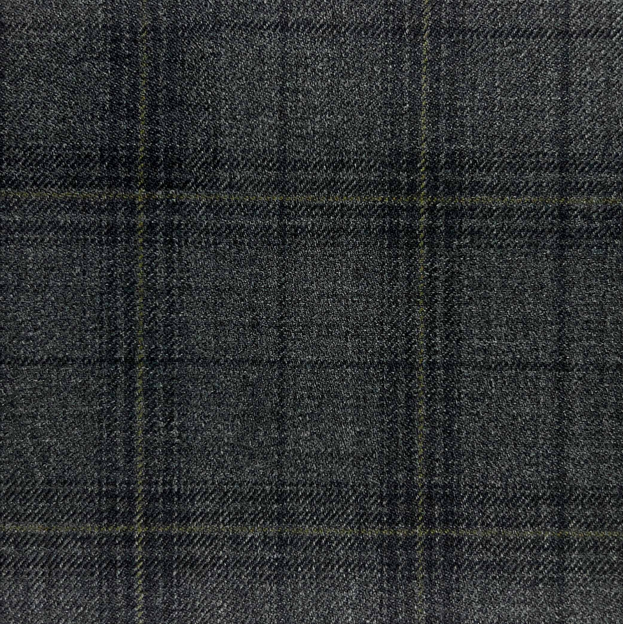 Westwood Hart Online Custom Hand Tailor Suits Sportcoats Trousers Waistcoats Overcoats Dark Grey With Olive Green Windowpane