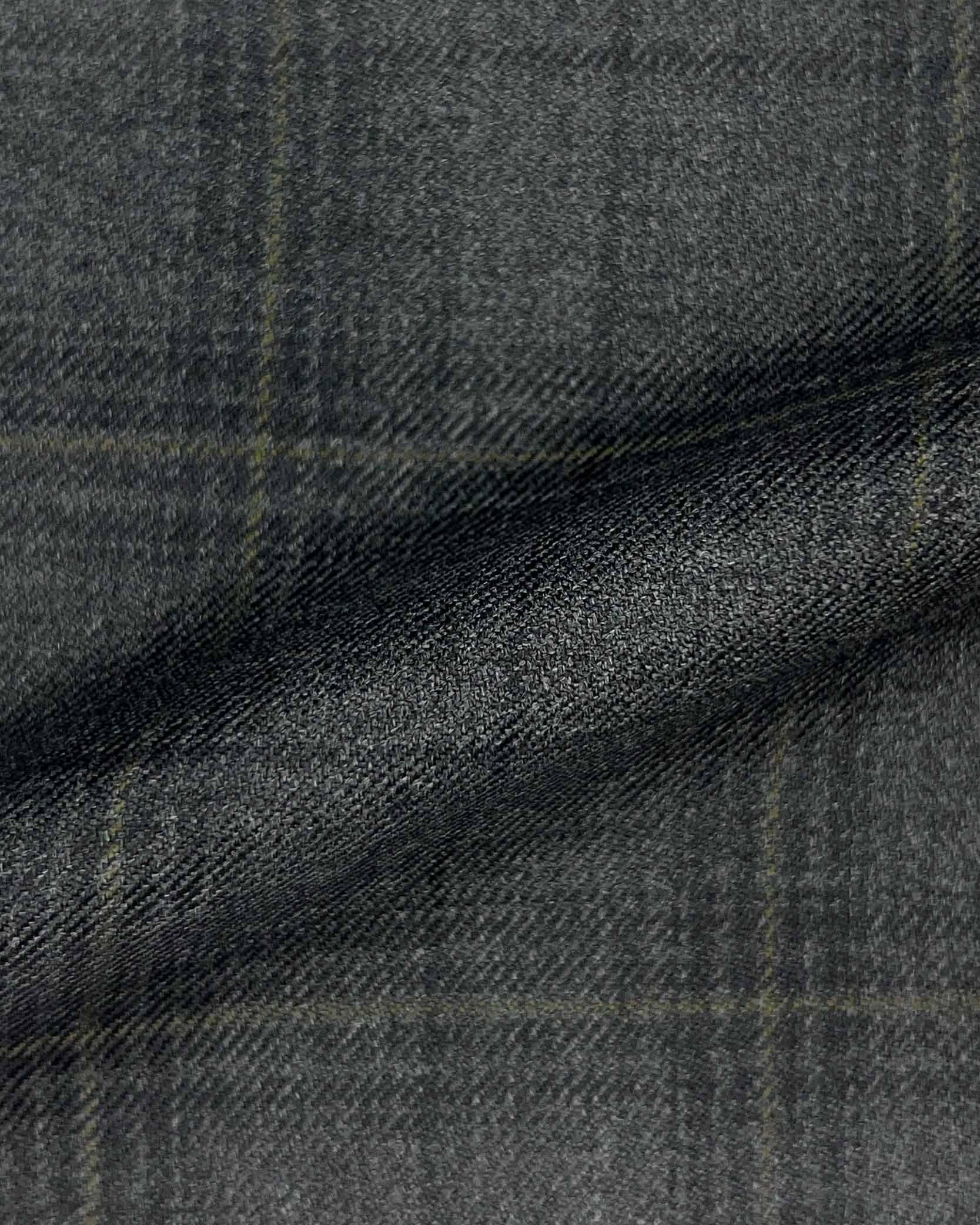 Westwood Hart Online Custom Hand Tailor Suits Sportcoats Trousers Waistcoats Overcoats Dark Grey With Olive Green Windowpane