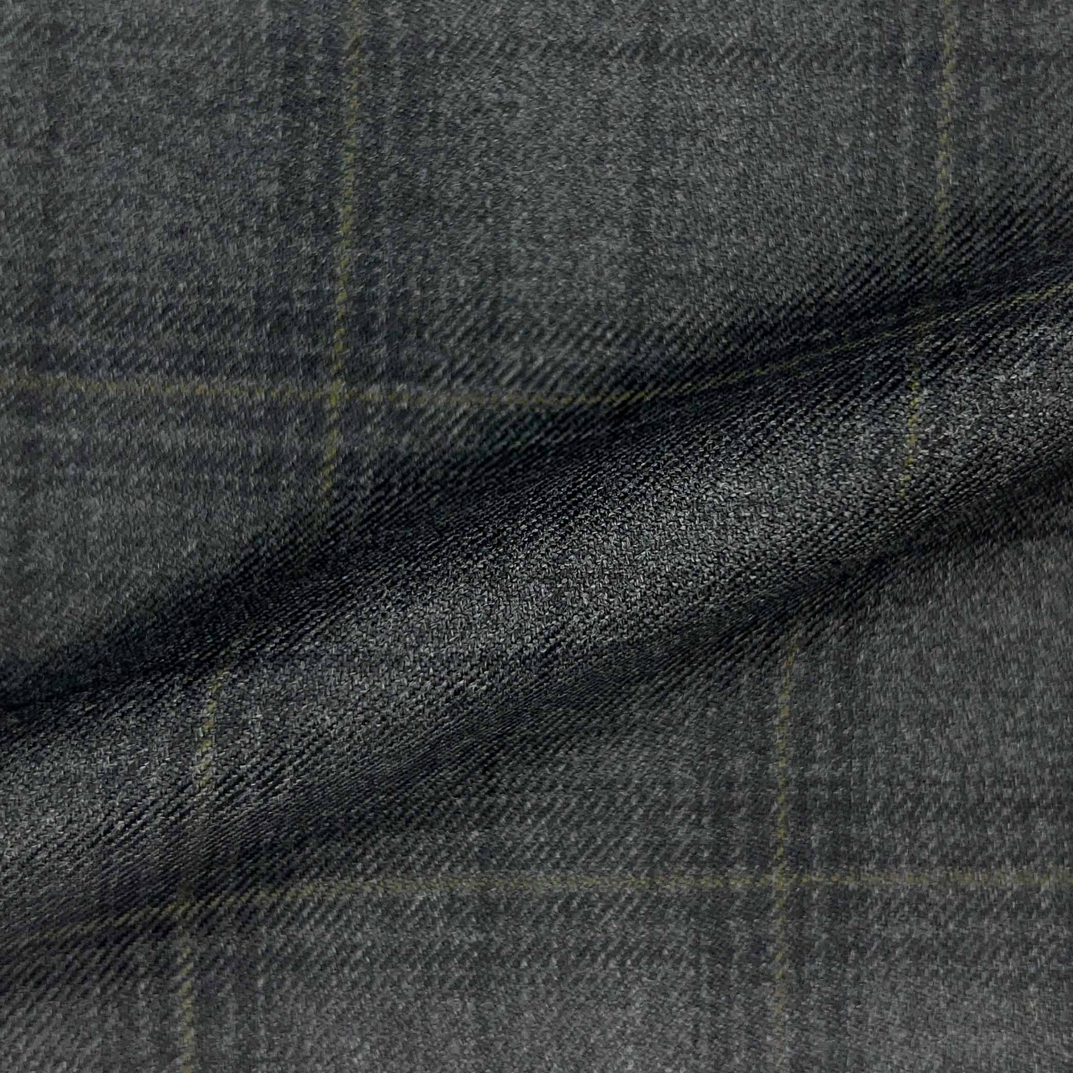 Westwood Hart Online Custom Hand Tailor Suits Sportcoats Trousers Waistcoats Overcoats Dark Grey With Olive Green Windowpane