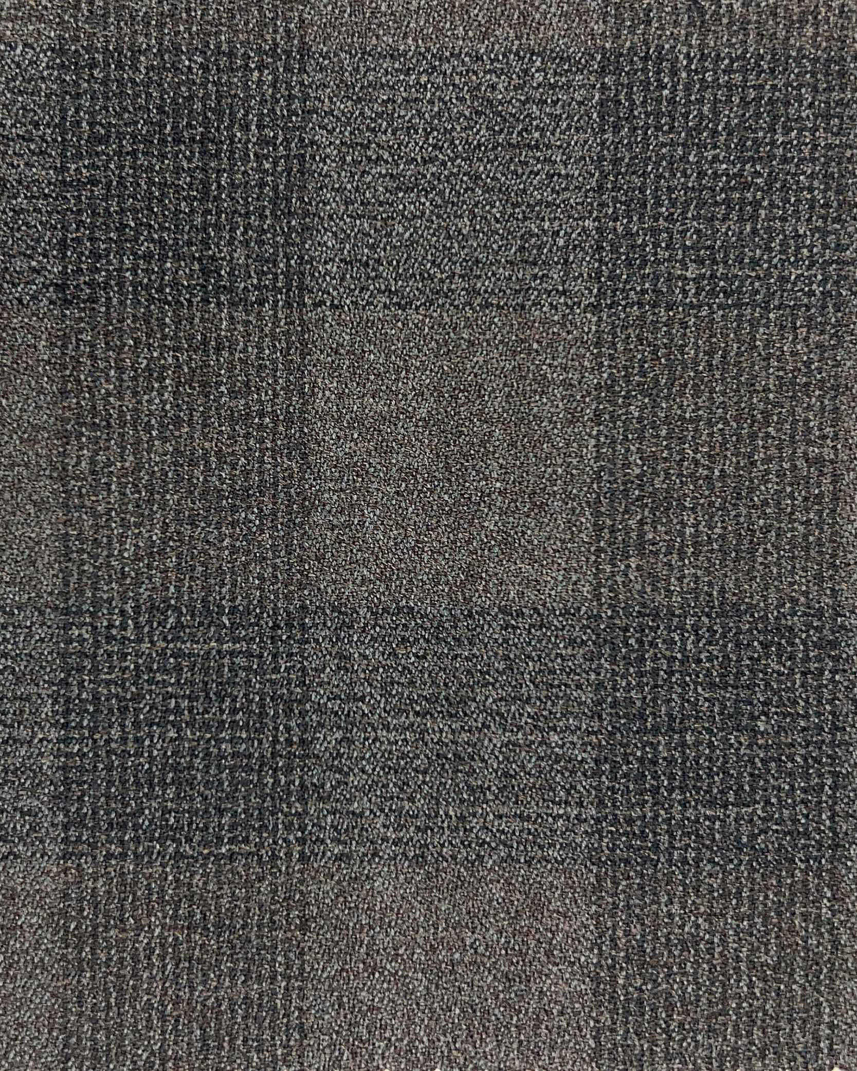 Westwood Hart Online Custom Hand Tailor Suits Sportcoats Trousers Waistcoats Overcoats Medium Brown With Black Plaid Crepe Finish