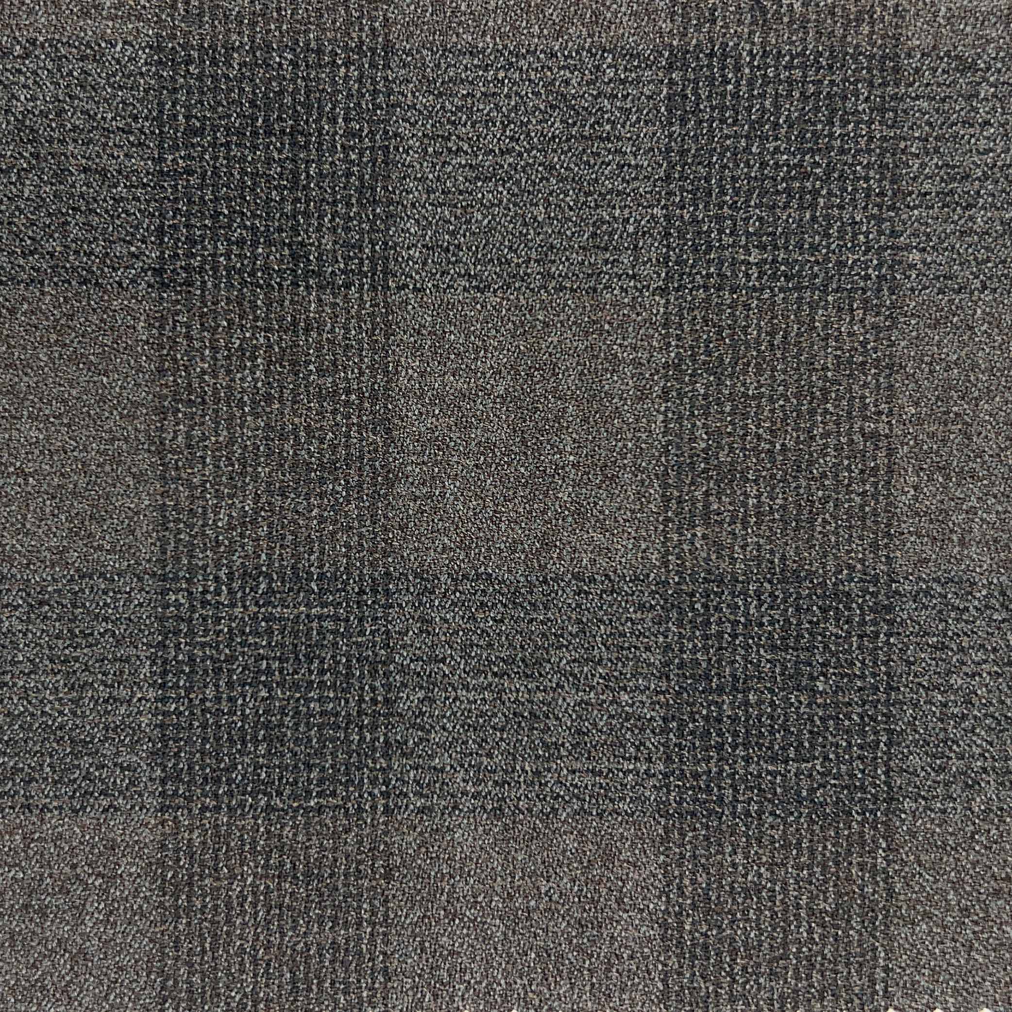 Westwood Hart Online Custom Hand Tailor Suits Sportcoats Trousers Waistcoats Overcoats Medium Brown With Black Plaid Crepe Finish