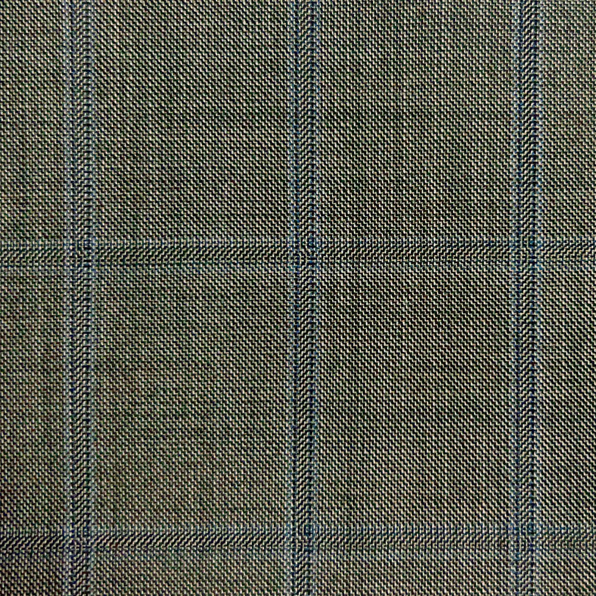 Westwood Hart Online Custom Hand Tailor Suits Sportcoats Trousers Waistcoats Overcoats Steel Tan Windowpane Design