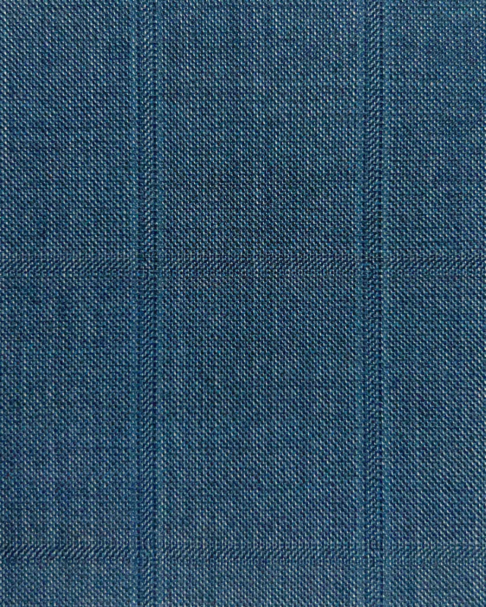 Westwood Hart Online Custom Hand Tailor Suits Sportcoats Trousers Waistcoats Overcoats Piegon Blue Windowpane Design