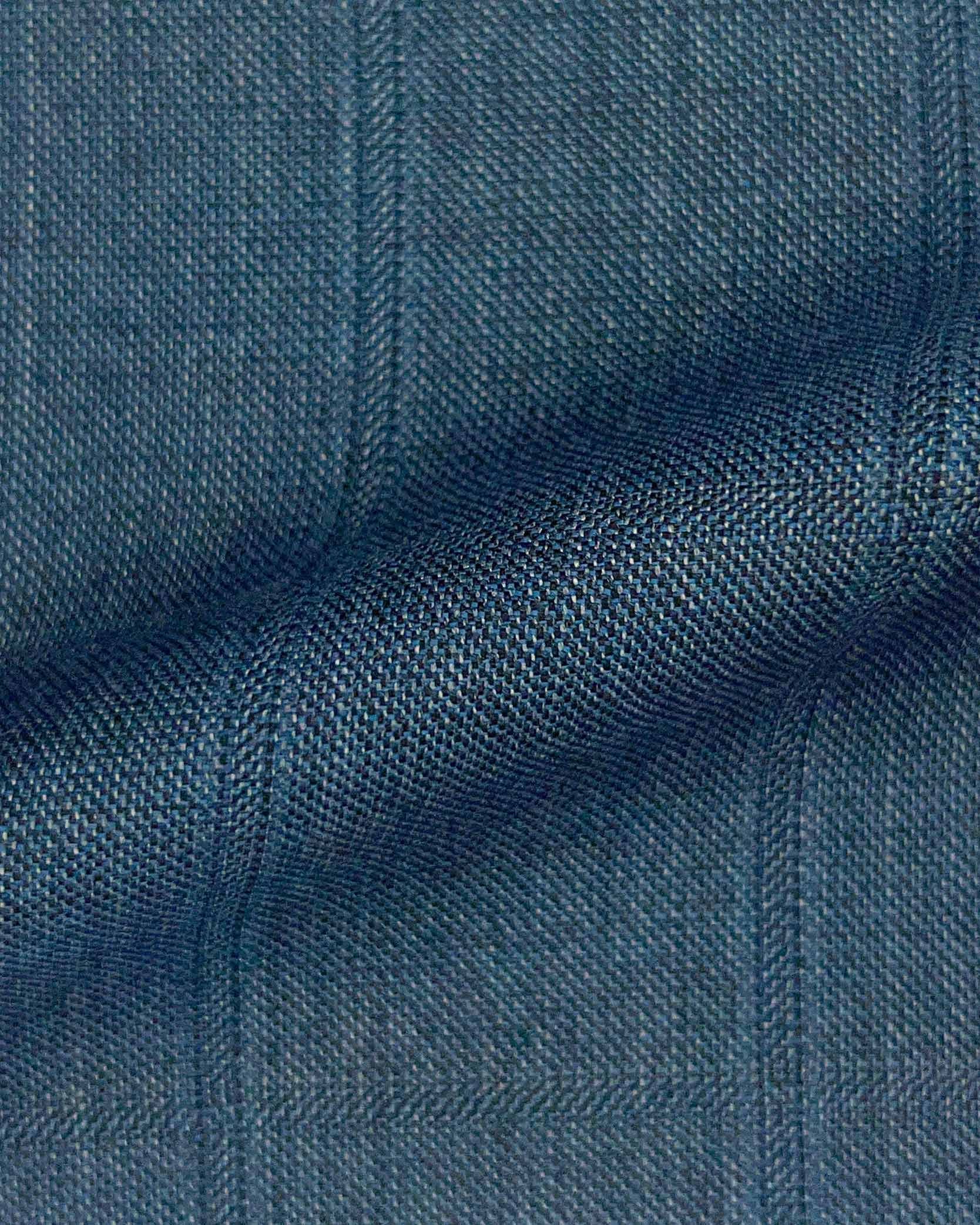 Westwood Hart Online Custom Hand Tailor Suits Sportcoats Trousers Waistcoats Overcoats Piegon Blue Windowpane Design