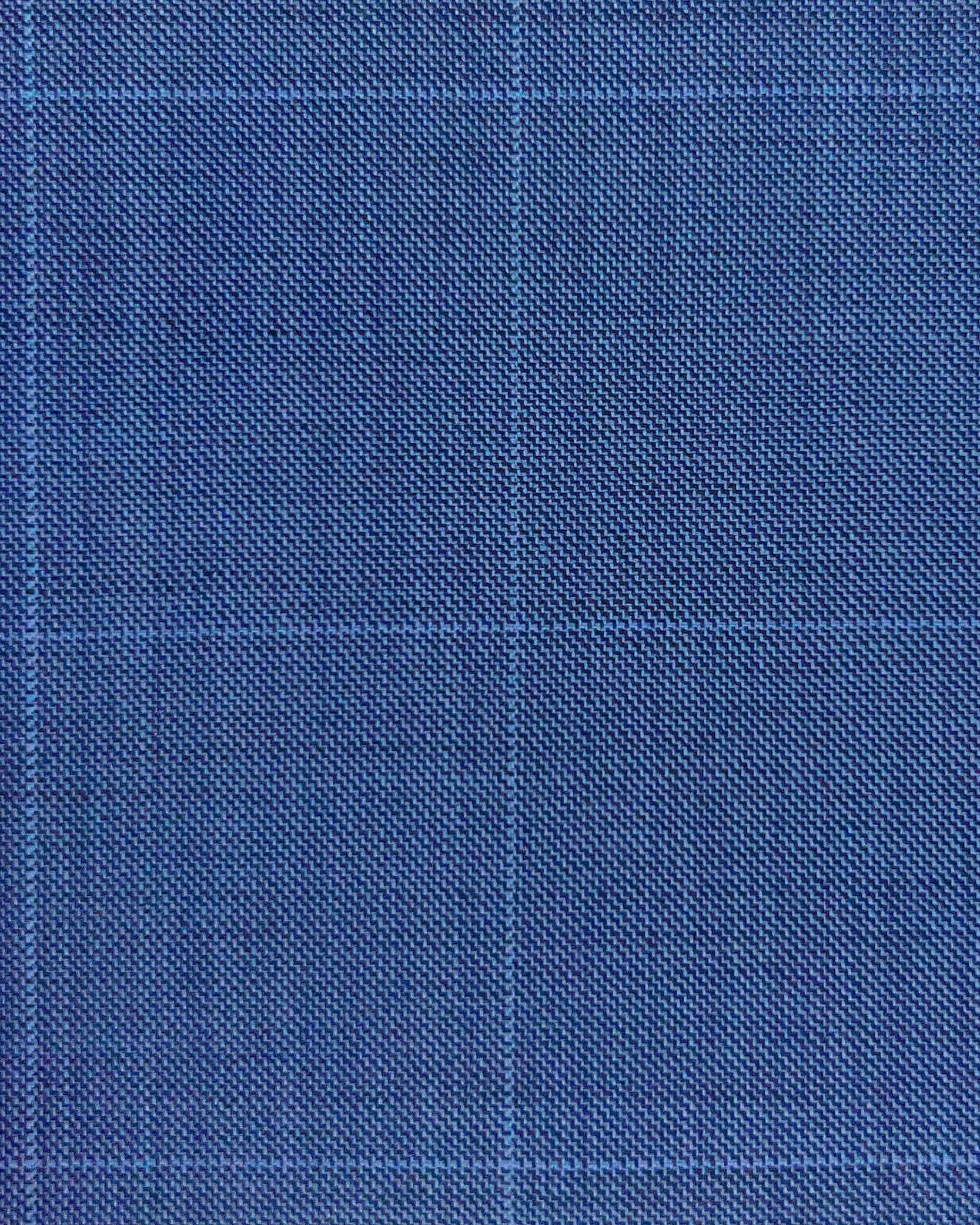 Westwood Hart Online Custom Hand Tailor Suits Sportcoats Trousers Waistcoats Overcoats Steel Blue Windowpane Windowpane Design