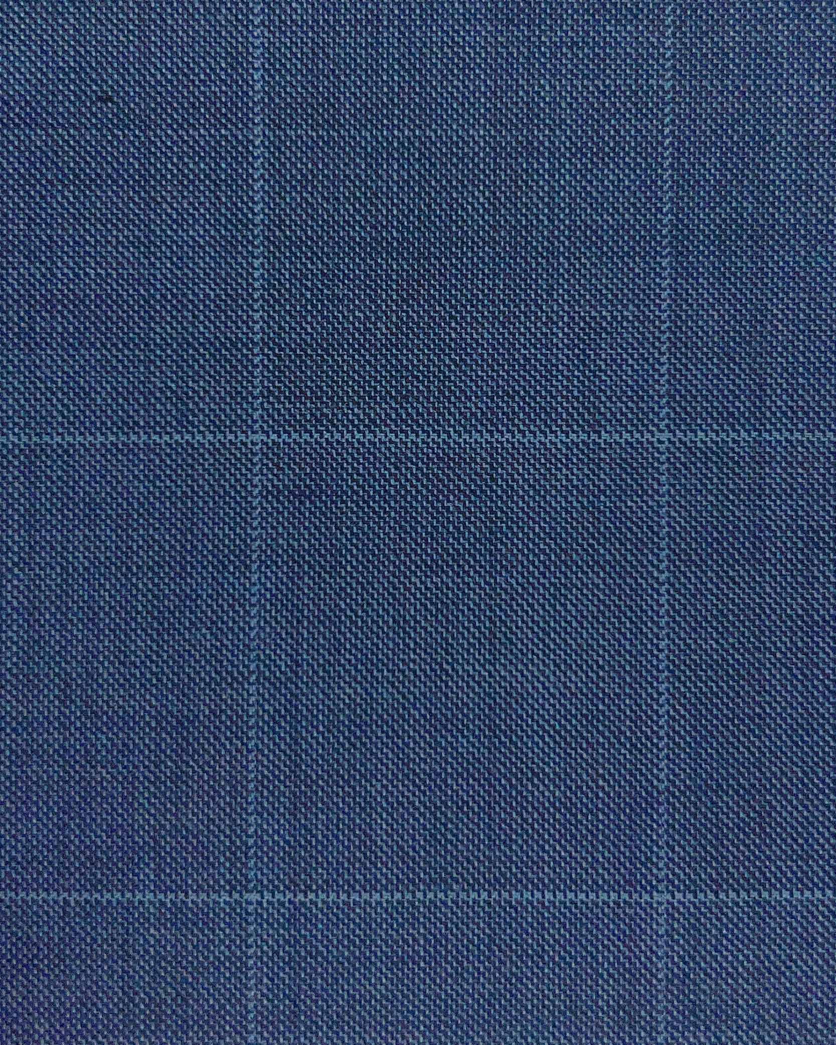 Westwood Hart Online Custom Hand Tailor Suits Sportcoats Trousers Waistcoats Overcoats Aegean Blue Windowpane Windowpane Design