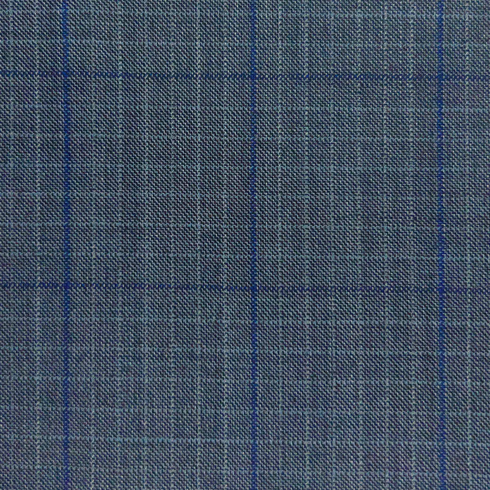 Westwood Hart Online Custom Hand Tailor Suits Sportcoats Trousers Waistcoats Overcoats Stone Grey With Navy Windowpane Design