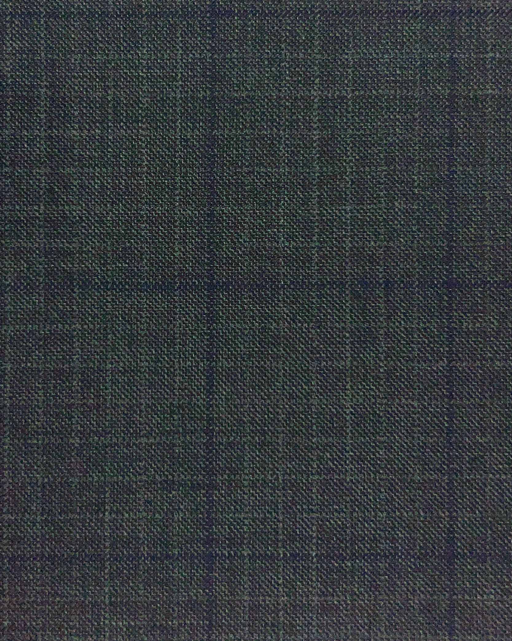Westwood Hart Online Custom Hand Tailor Suits Sportcoats Trousers Waistcoats Overcoats Charcoal Grey With Midnight Blue Windowpane Design