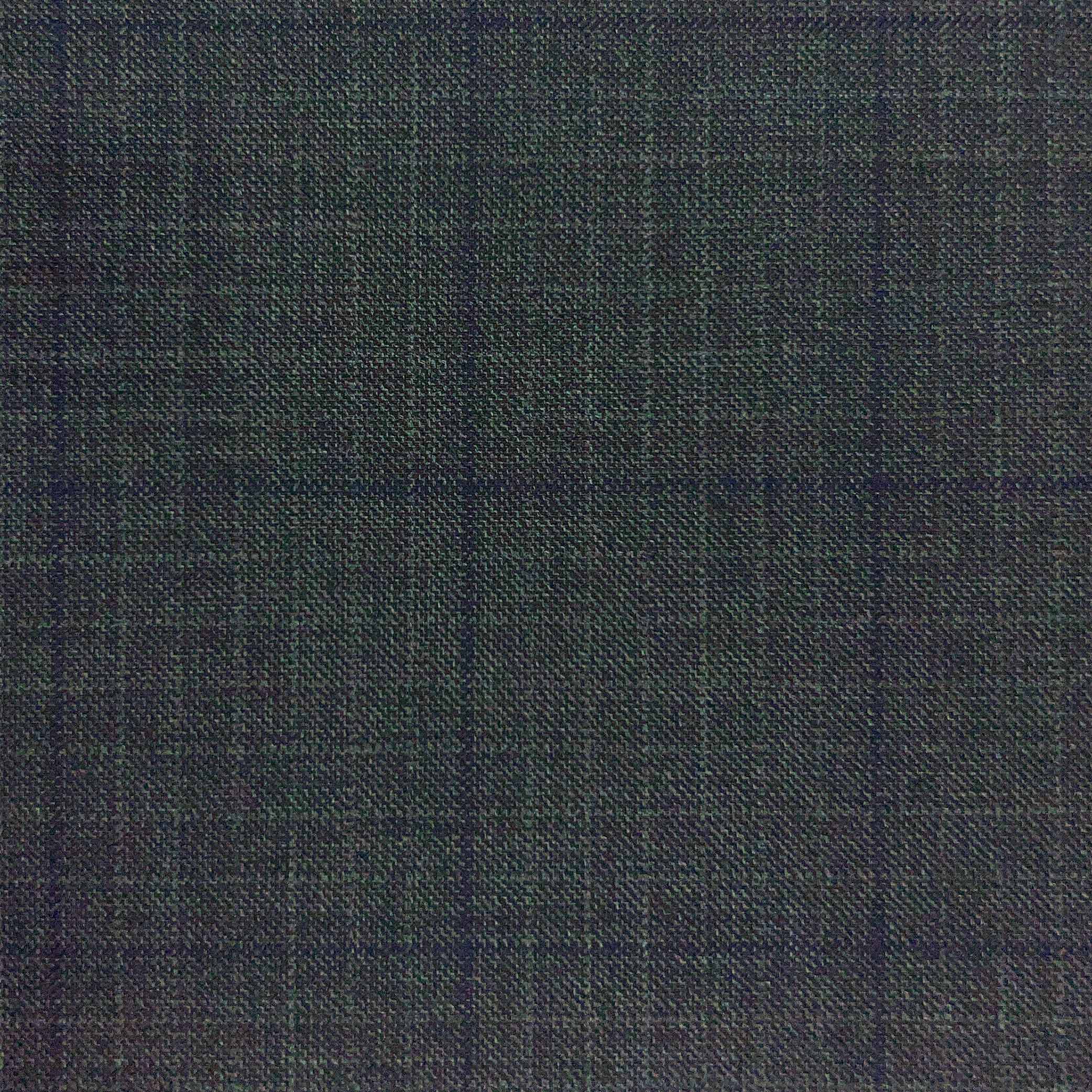 Westwood Hart Online Custom Hand Tailor Suits Sportcoats Trousers Waistcoats Overcoats Charcoal Grey With Midnight Blue Windowpane Design