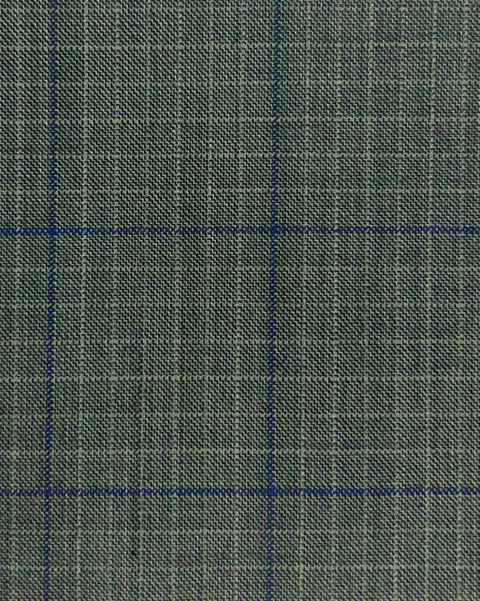 Westwood Hart Online Custom Hand Tailor Suits Sportcoats Trousers Waistcoats Overcoats Thunder Grey With Navy Windowpane Design
