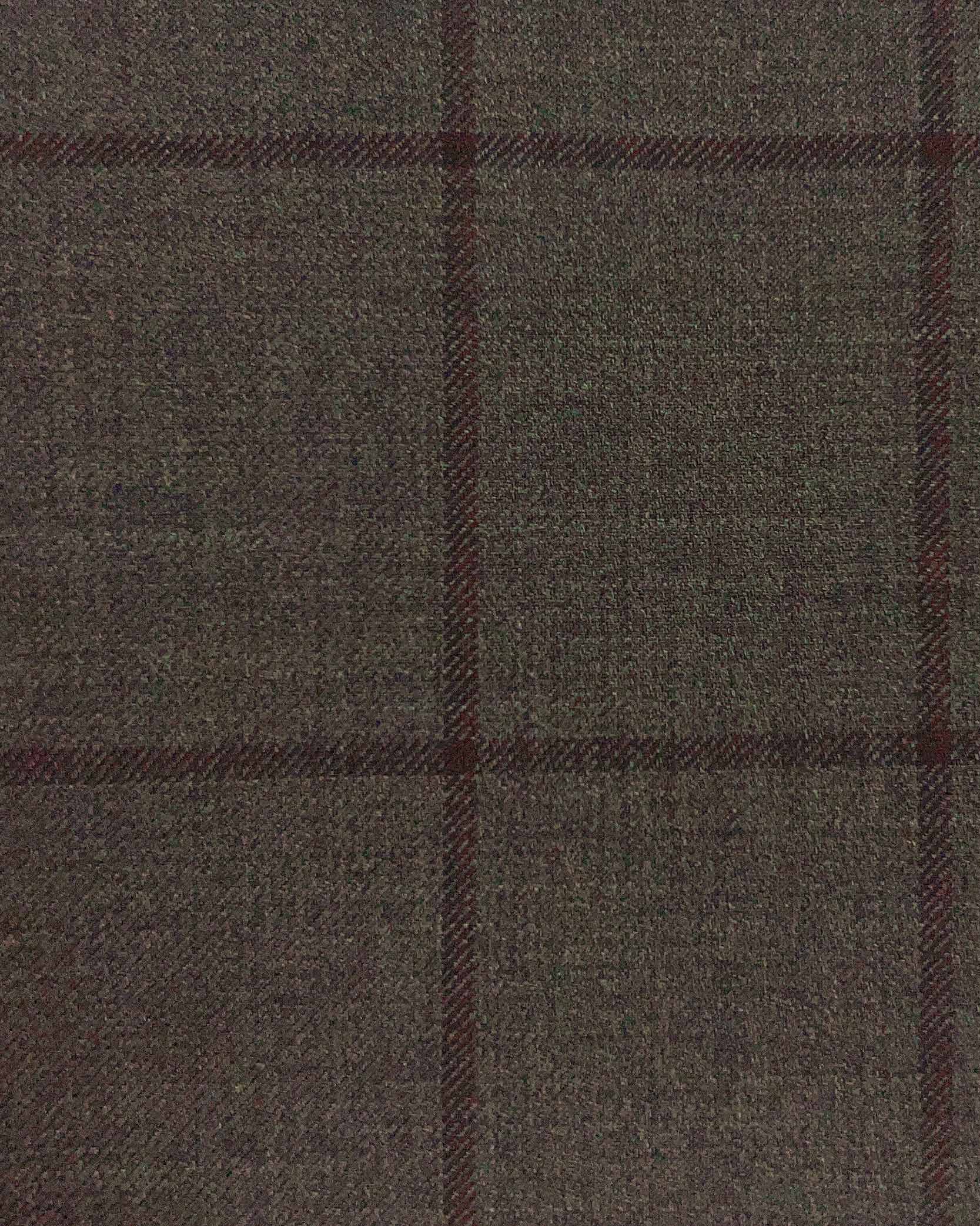 Westwood Hart Online Custom Hand Tailor Suits Sportcoats Trousers Waistcoats Overcoats Mocha With Chocolate Brown Windowpane Design