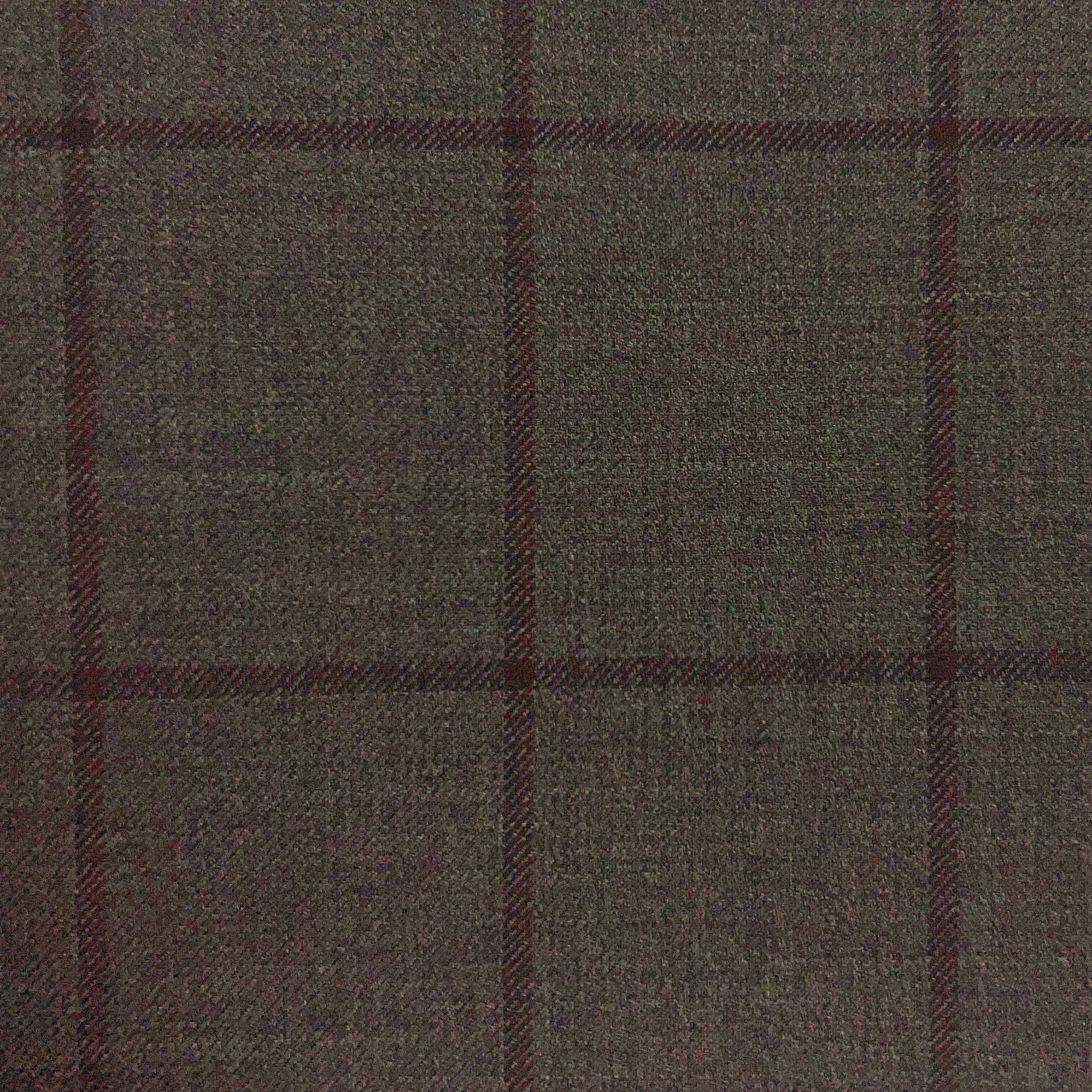 Westwood Hart Online Custom Hand Tailor Suits Sportcoats Trousers Waistcoats Overcoats Mocha With Chocolate Brown Windowpane Design