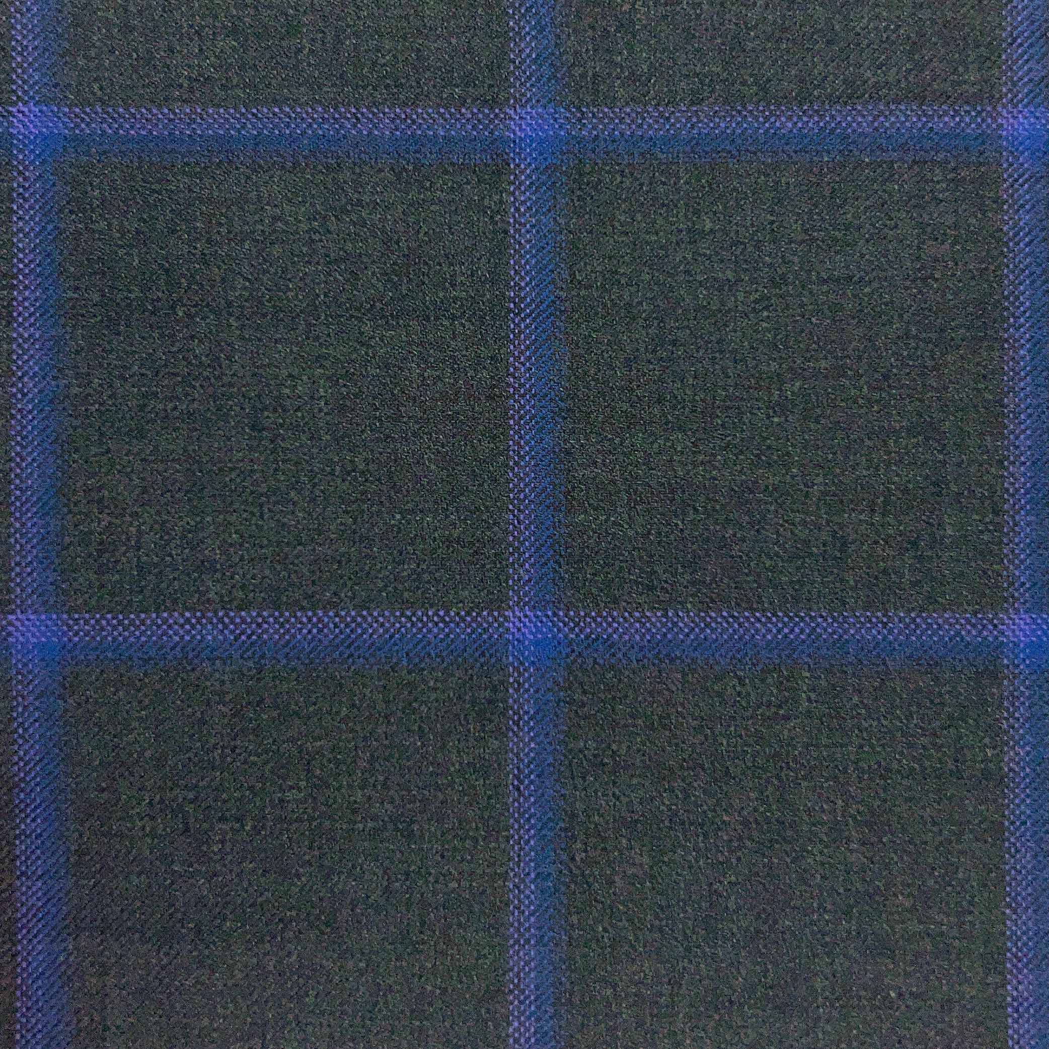 Westwood Hart Online Custom Hand Tailor Suits Sportcoats Trousers Waistcoats Overcoats Medium Grey Royal Blue Lavender Windowpane Design