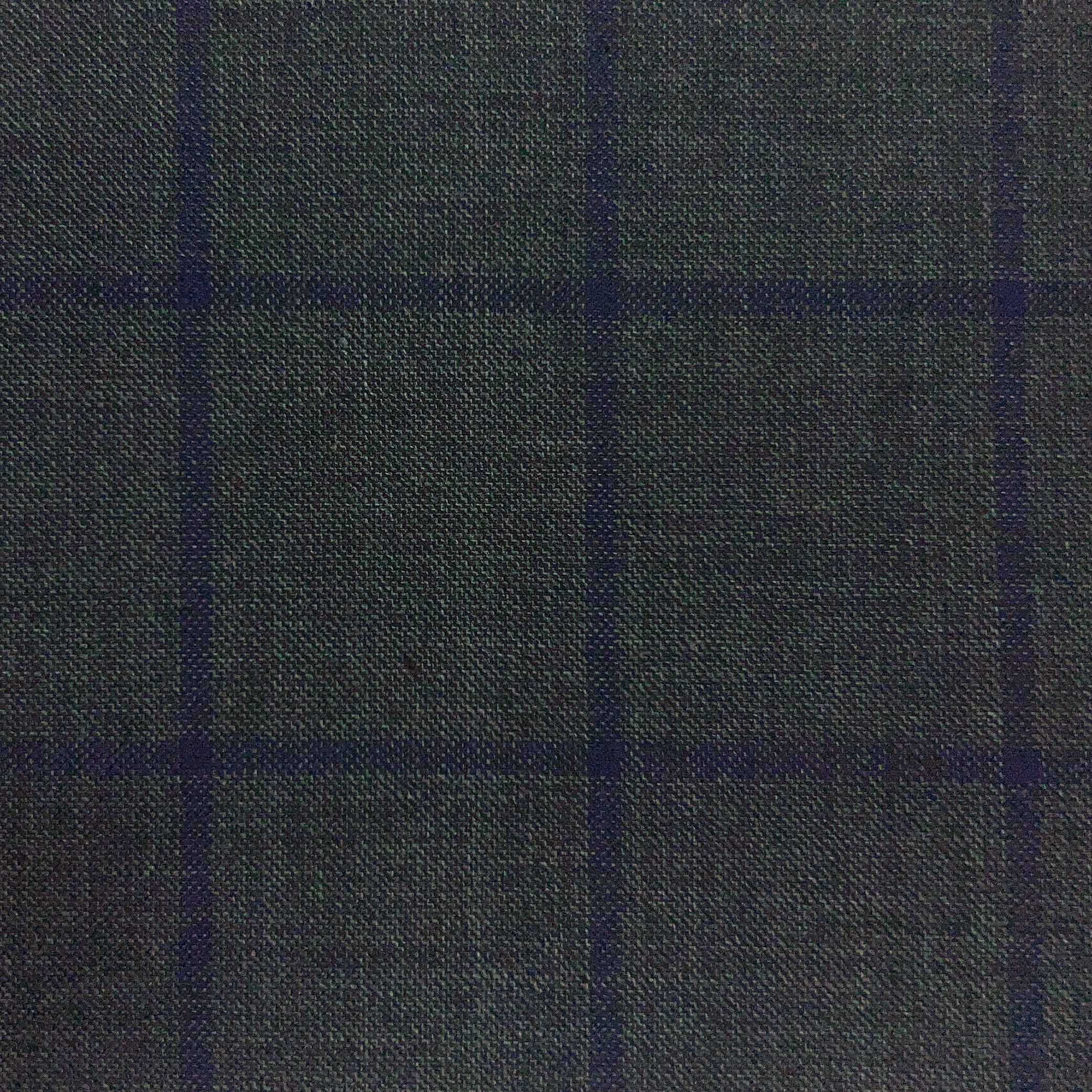 Westwood Hart Online Custom Hand Tailor Suits Sportcoats Trousers Waistcoats Overcoats Dark Grey With Navy Windowpane Windowpane Design