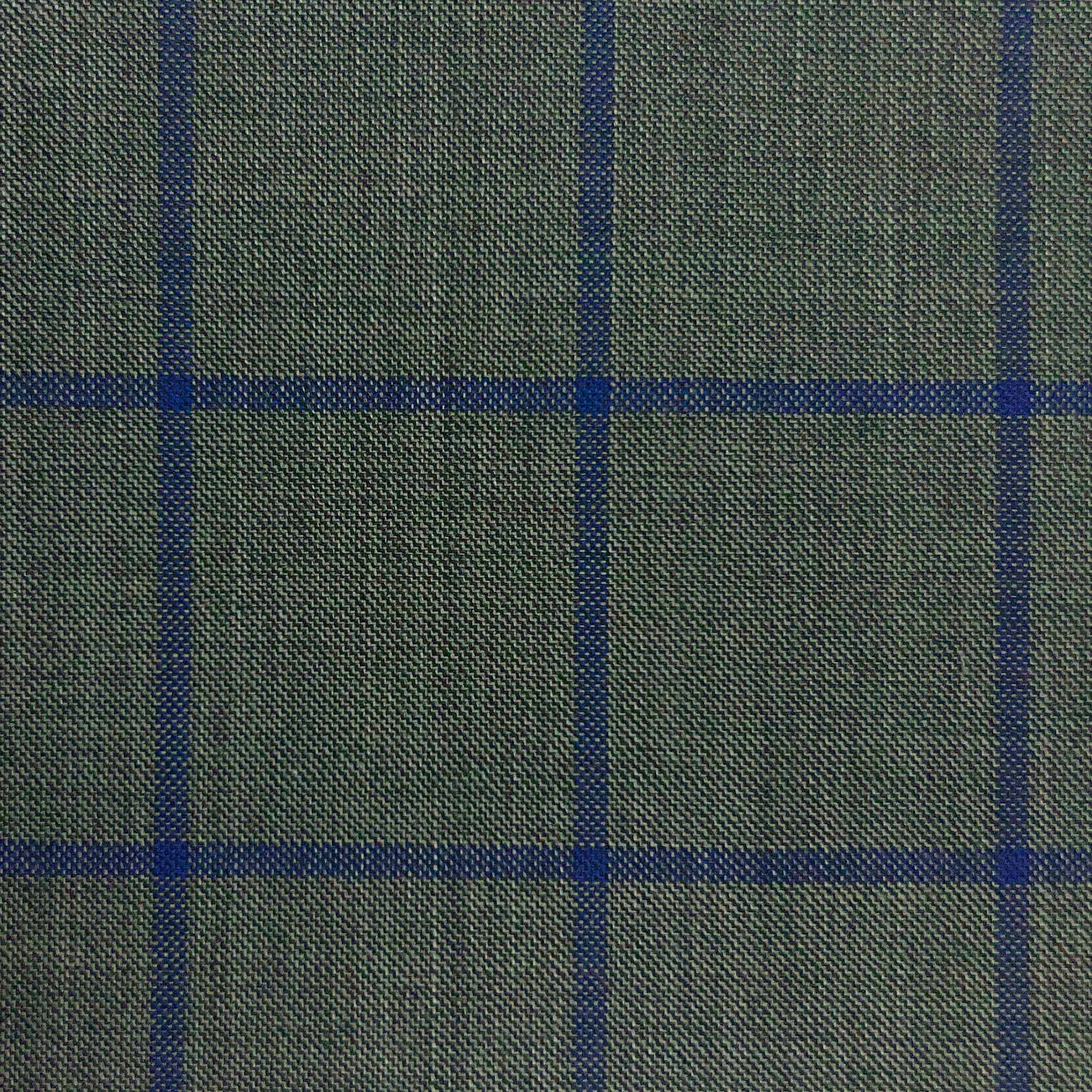 Westwood Hart Online Custom Hand Tailor Suits Sportcoats Trousers Waistcoats Overcoats Thunder Grey With Bold Navy Windowpane Design