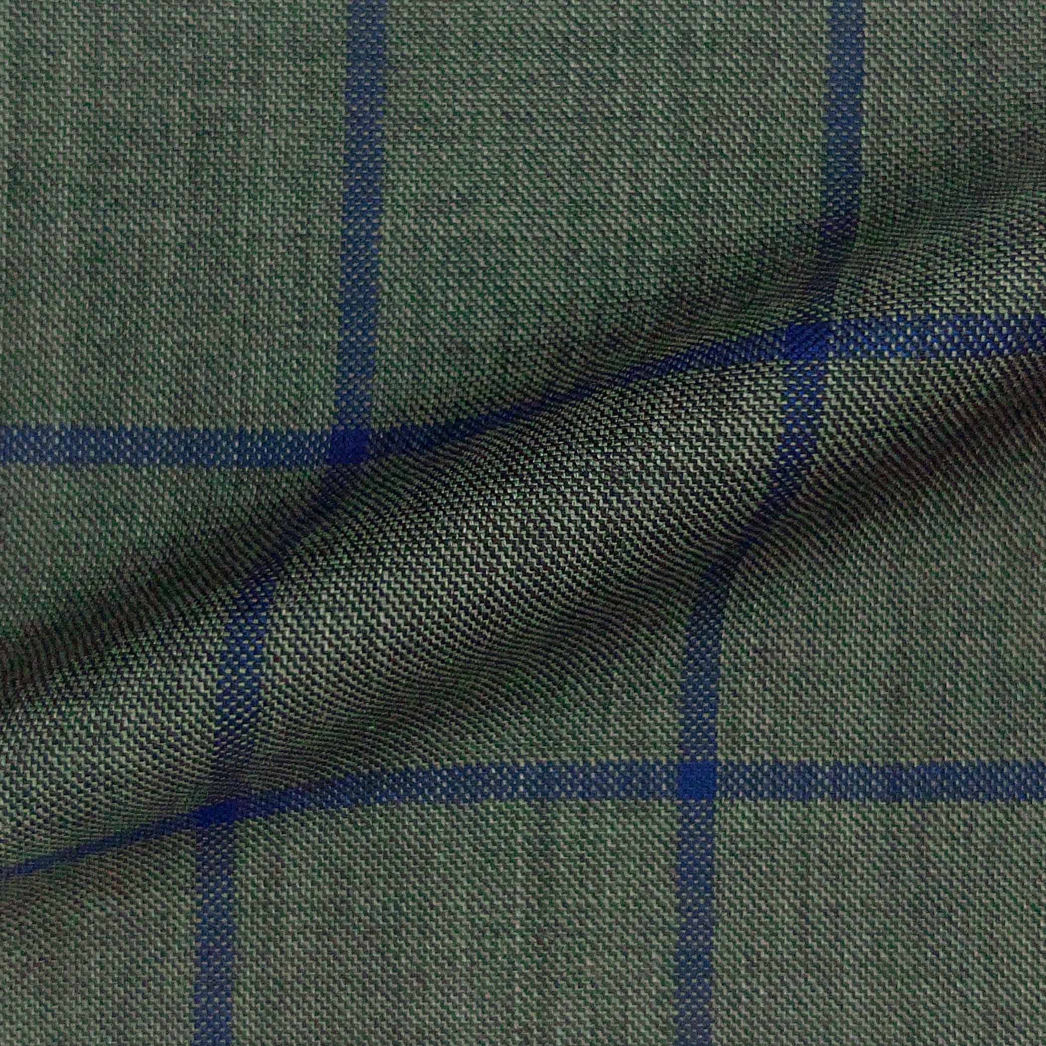 Westwood Hart Online Custom Hand Tailor Suits Sportcoats Trousers Waistcoats Overcoats Thunder Grey With Bold Navy Windowpane Design