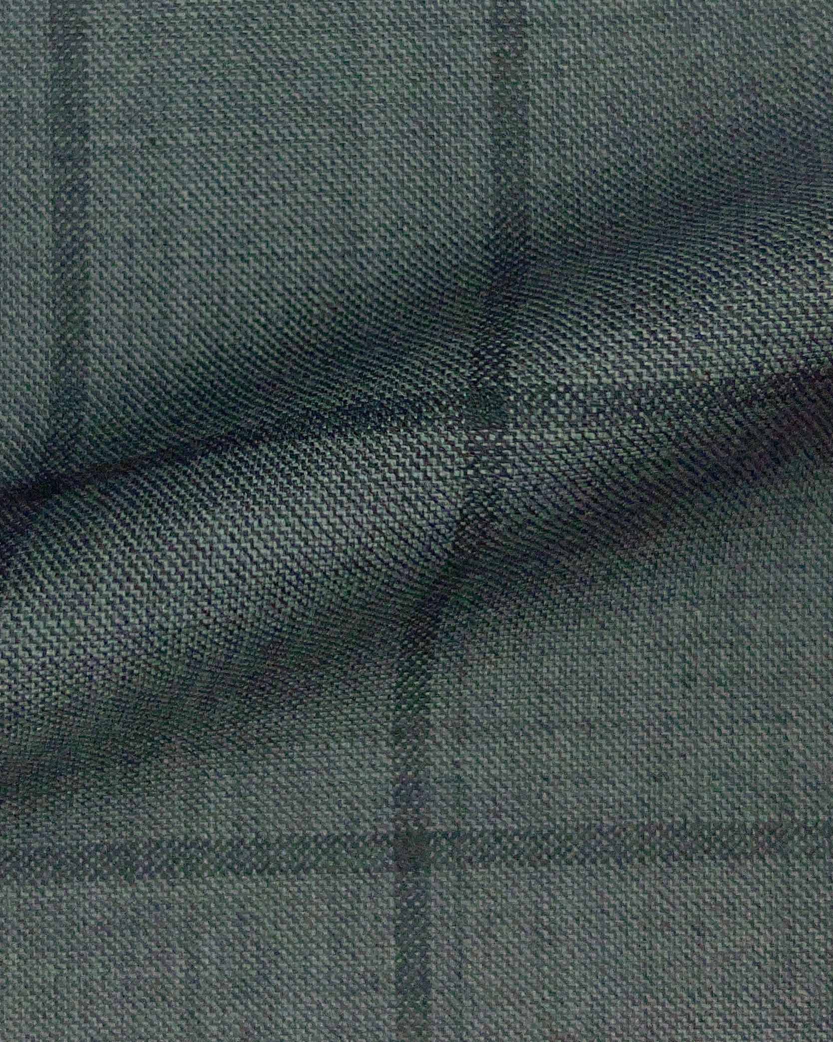 Westwood Hart Online Custom Hand Tailor Suits Sportcoats Trousers Waistcoats Overcoats Light Grey With Black Windowpane Design