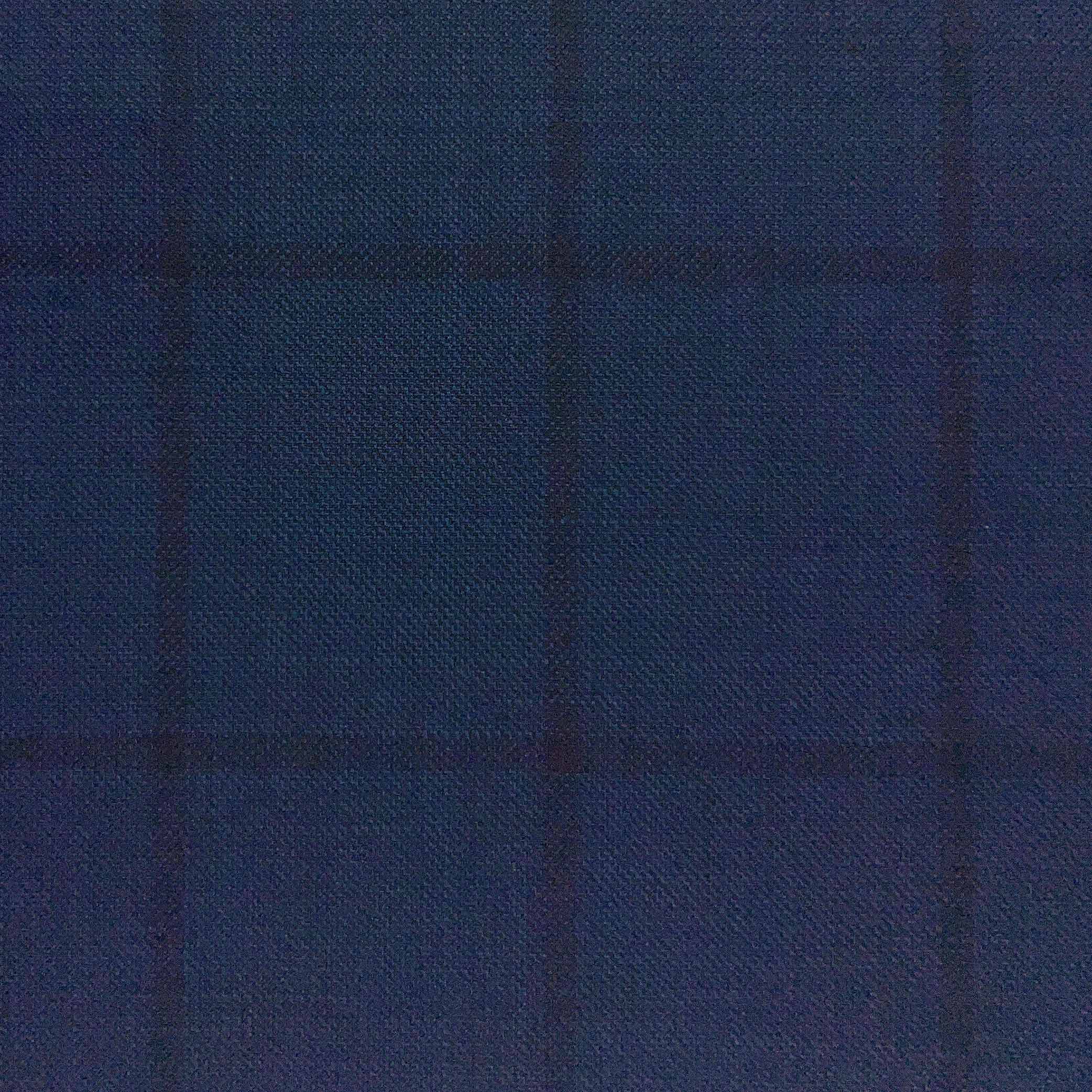 Westwood Hart Online Custom Hand Tailor Suits Sportcoats Trousers Waistcoats Overcoats Prussian Blue With Black Windowpane Design