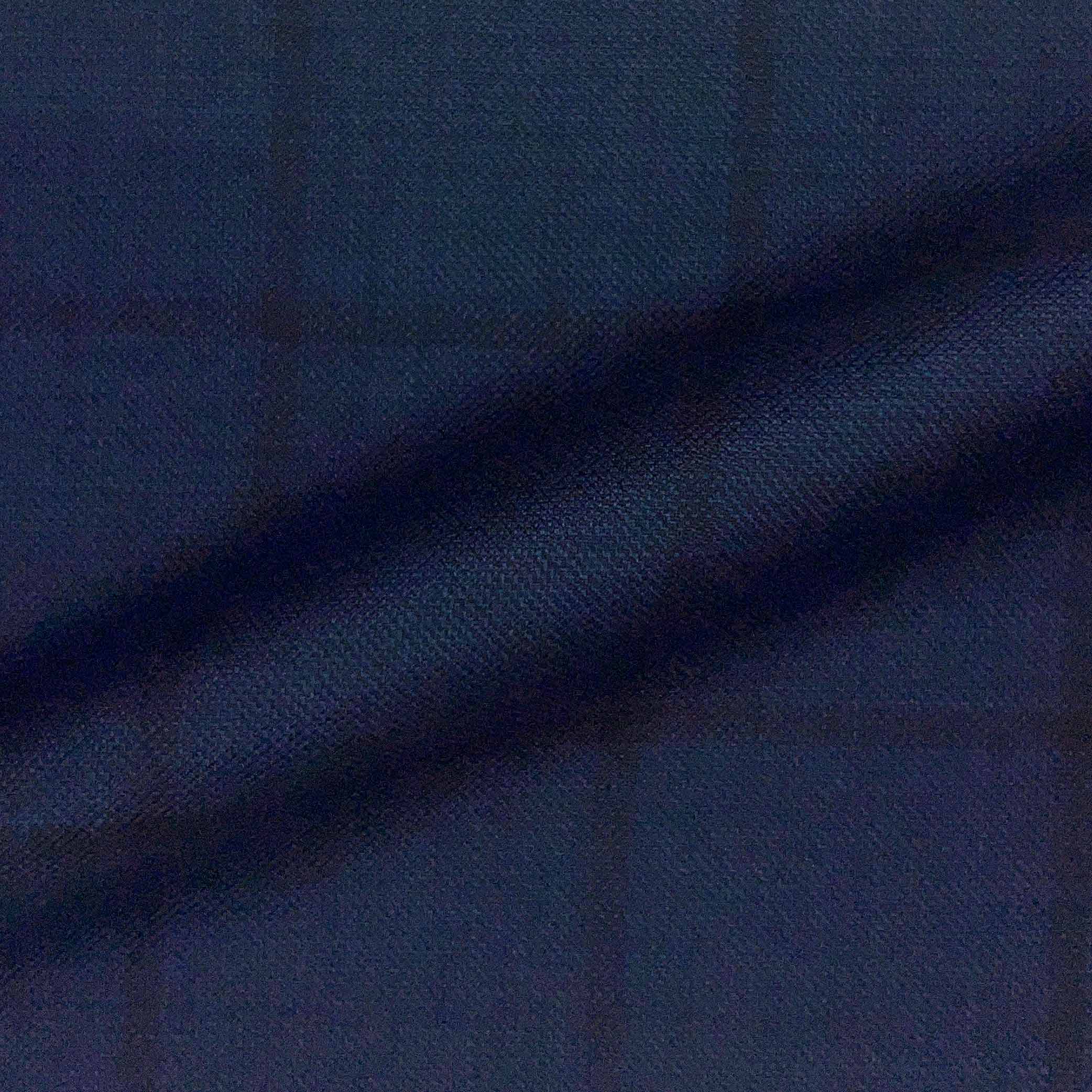 Westwood Hart Online Custom Hand Tailor Suits Sportcoats Trousers Waistcoats Overcoats Prussian Blue With Black Windowpane Design