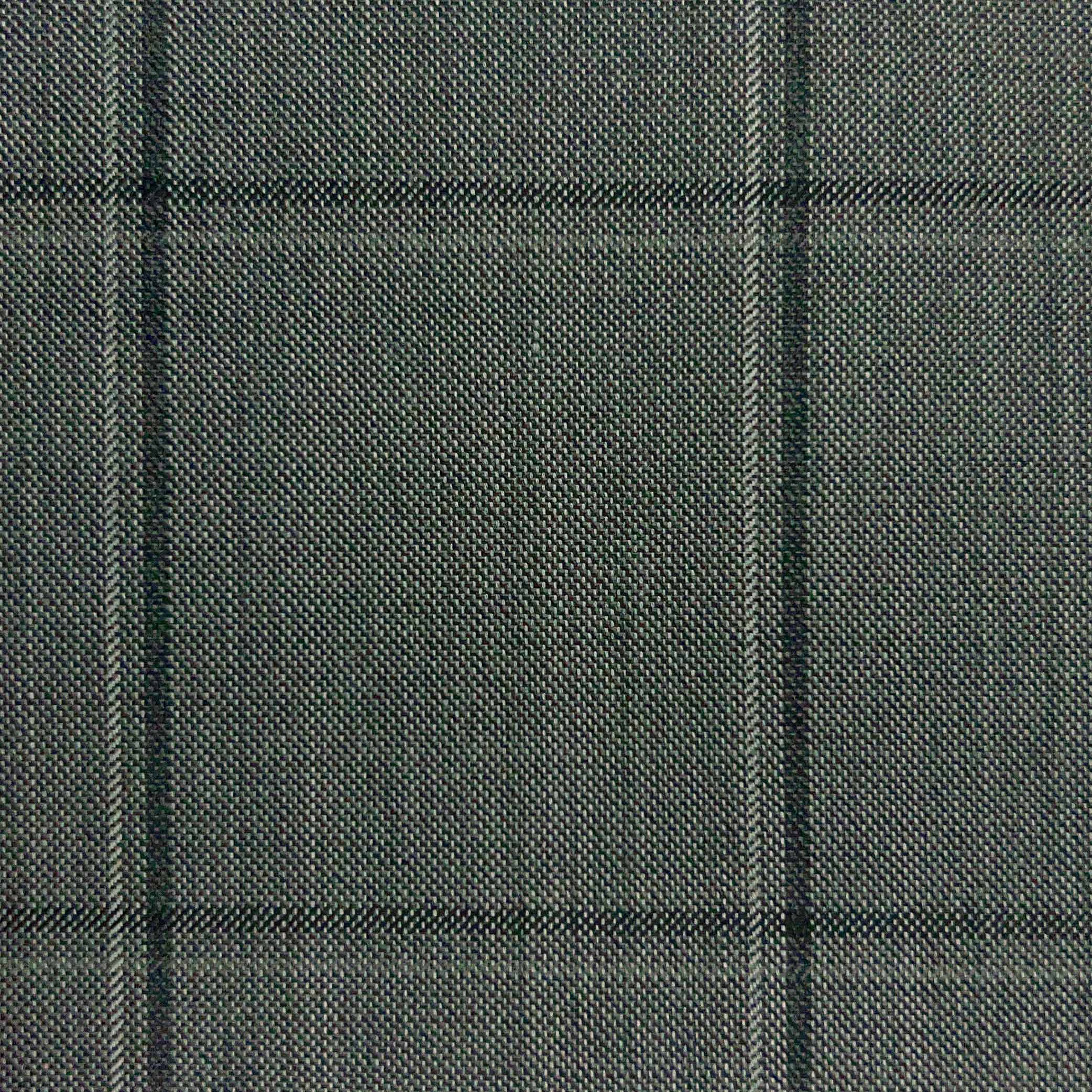 Westwood Hart Online Custom Hand Tailor Suits Sportcoats Trousers Waistcoats Overcoats Smoke Grey With Large Black Windowpane Design