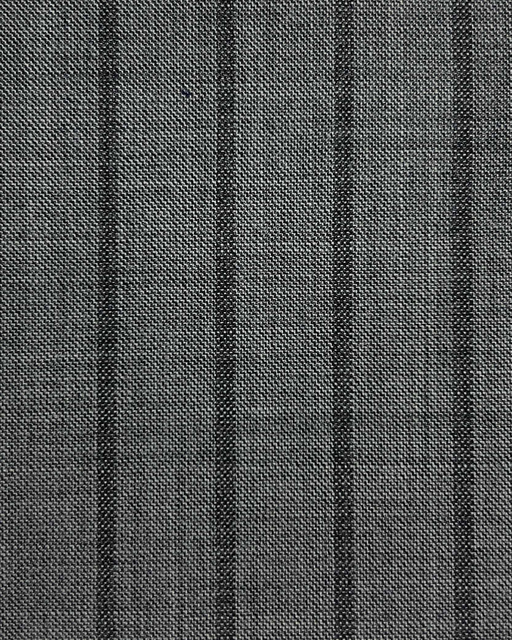Westwood Hart Online Custom Hand Tailor Suits Sportcoats Trousers Waistcoats Overcoats Silver Grey With 3/4" Wide Bold Self Stripes Design