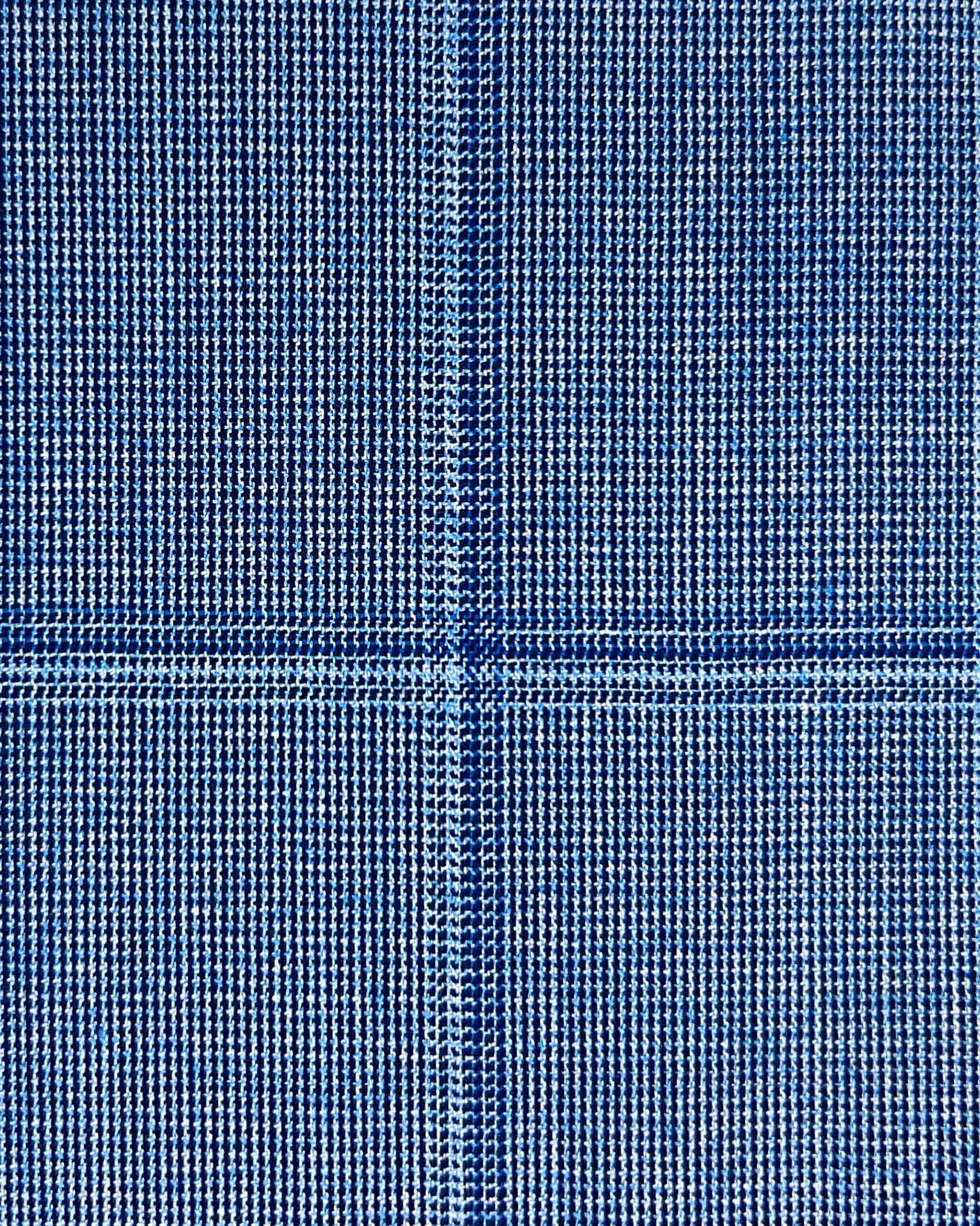 Westwood Hart Online Custom Hand Tailor Suits Sportcoats Trousers Waistcoats Overcoats Baby Blue With Large Royal Blue Windowpane