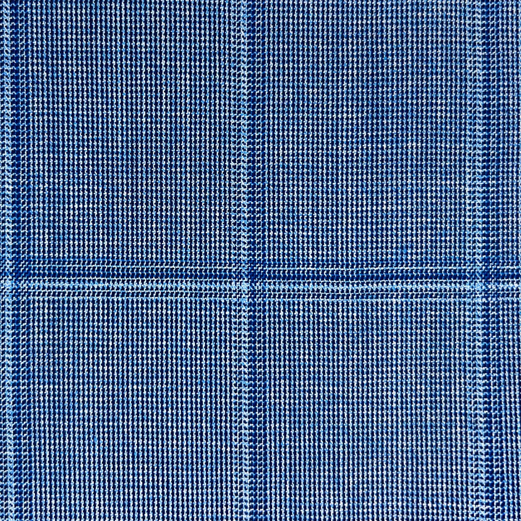 Westwood Hart Online Custom Hand Tailor Suits Sportcoats Trousers Waistcoats Overcoats Baby Blue With Large Royal Blue Windowpane