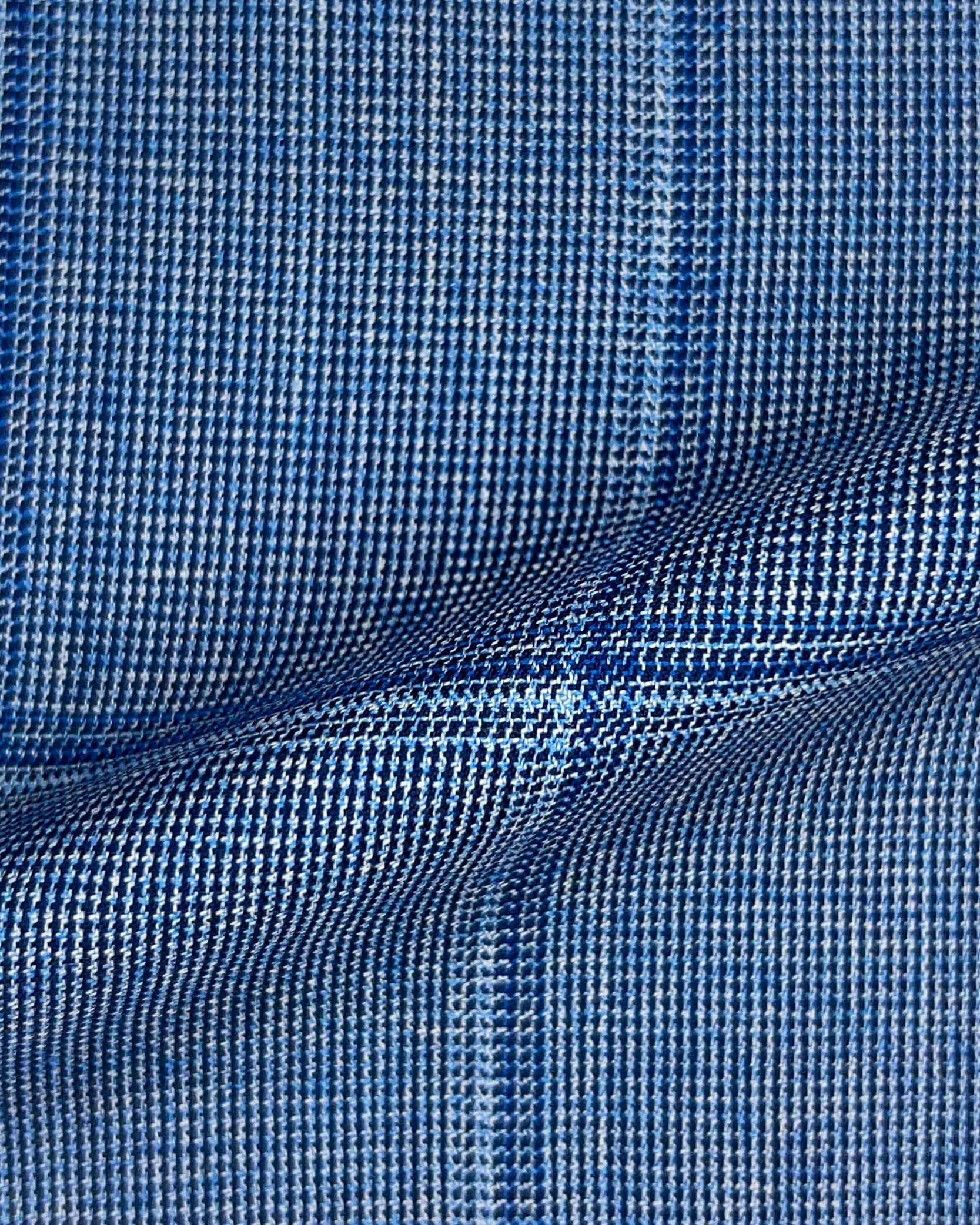 Westwood Hart Online Custom Hand Tailor Suits Sportcoats Trousers Waistcoats Overcoats Baby Blue With Large Royal Blue Windowpane