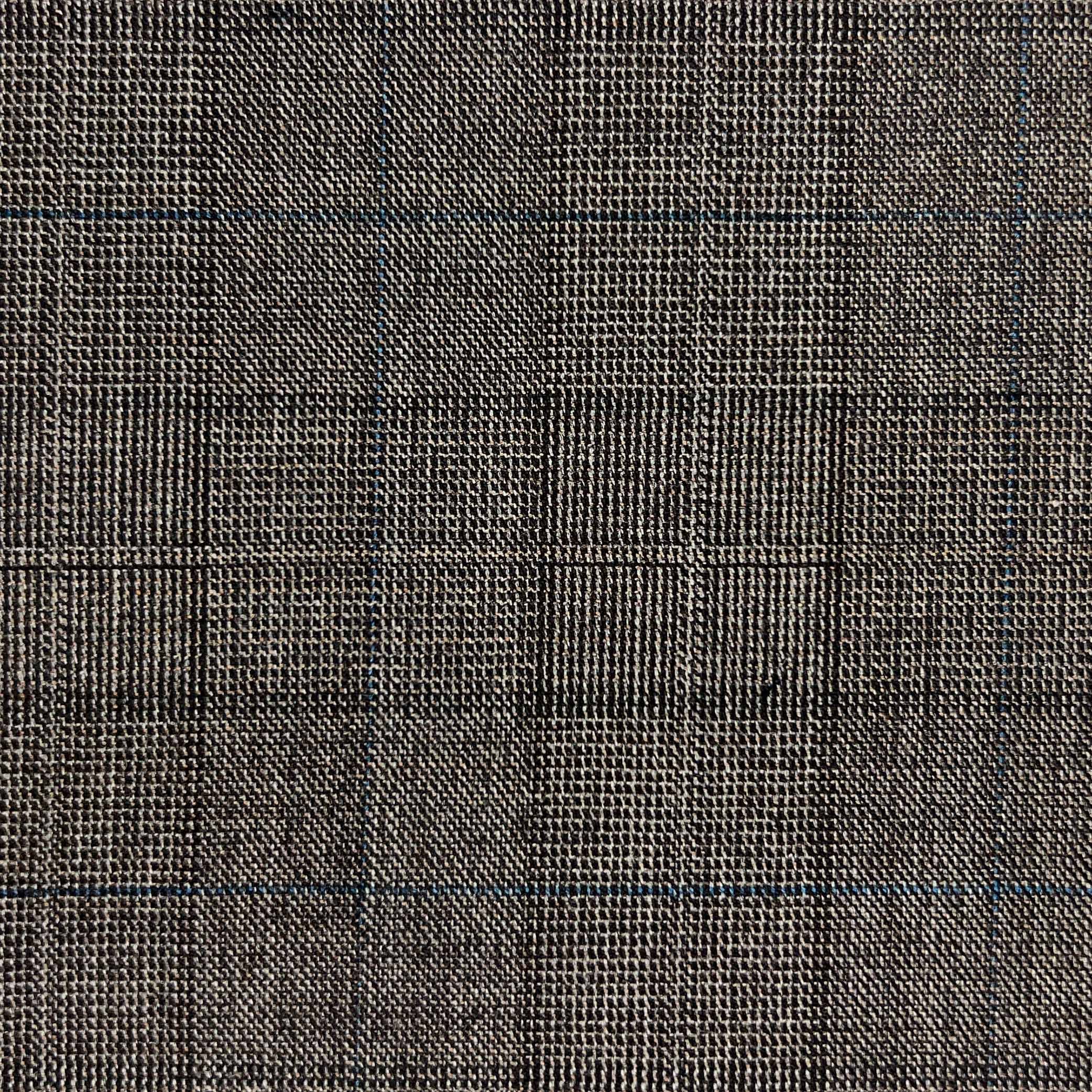 Westwood Hart Online Custom Hand Tailor Suits Sportcoats Trousers Waistcoats Overcoats Pastel Brown With Fine Blue Windowpane