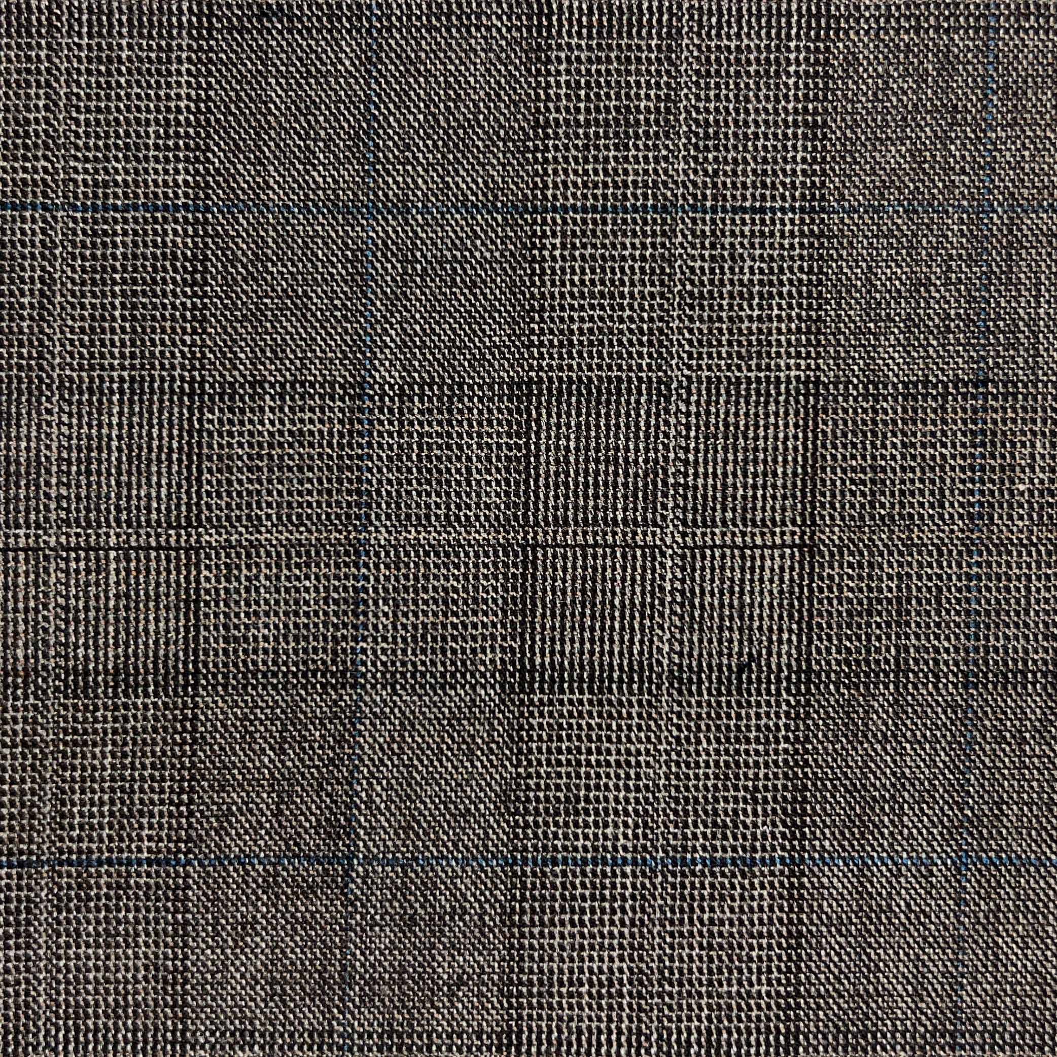 Westwood Hart Online Custom Hand Tailor Suits Sportcoats Trousers Waistcoats Overcoats Pastel Brown With Fine Blue Windowpane