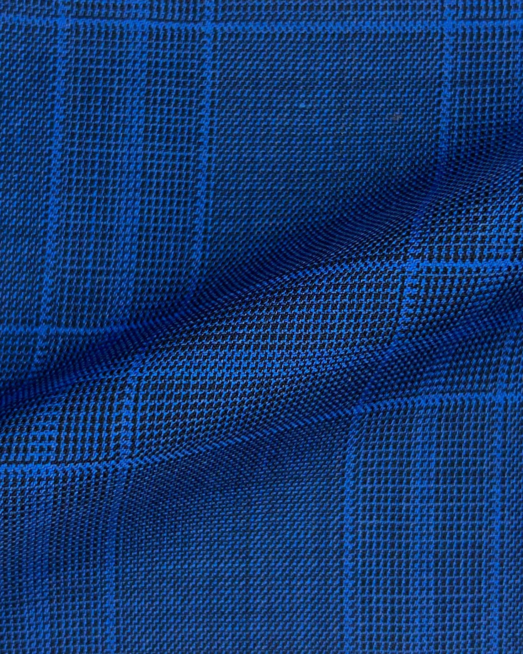 Westwood Hart Online Custom Hand Tailor Suits Sportcoats Trousers Waistcoats Overcoats Royal Blue With Sky Blue Plaid