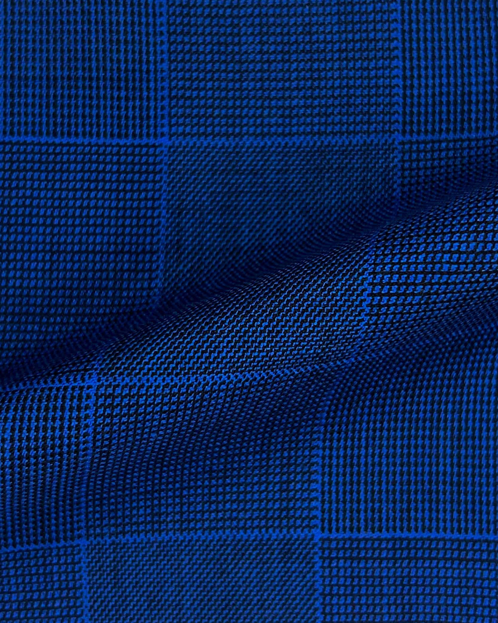Westwood Hart Online Custom Hand Tailor Suits Sportcoats Trousers Waistcoats Overcoats Royal Blue Self Plaid