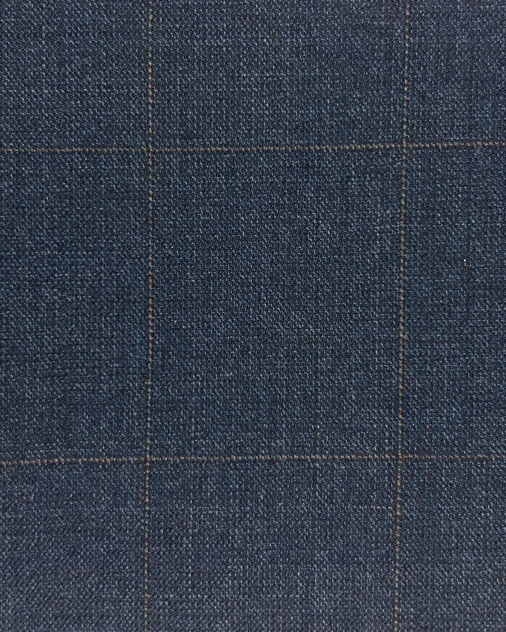 Westwood Hart Online Custom Hand Tailor Suits Sportcoats Trousers Waistcoats Overcoats Charcoal Grey With Fine Mocha Brown Windowpane Design