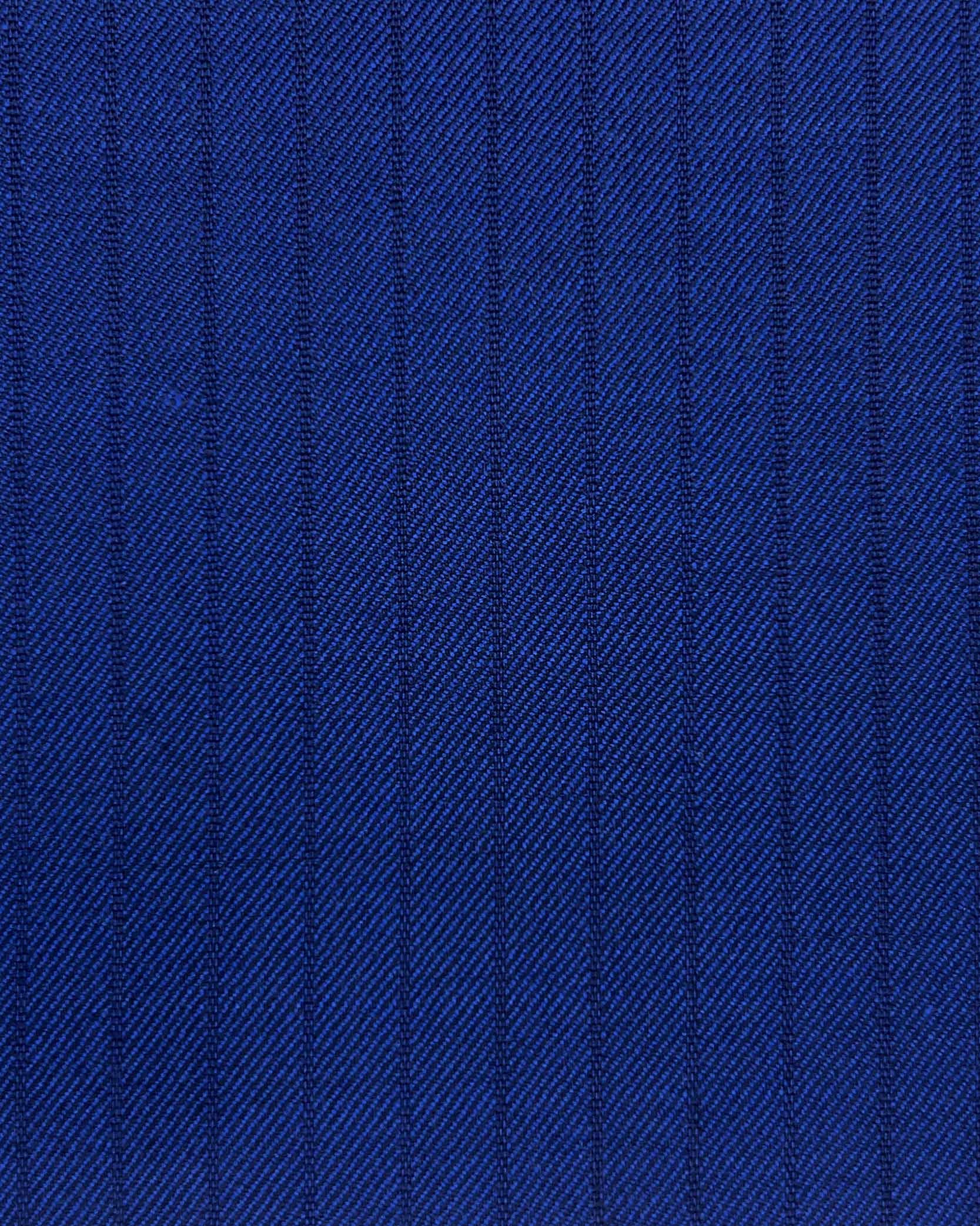 Westwood Hart Online Custom Hand Tailor Suits Sportcoats Trousers Waistcoats Overcoats Cobalt Blue Self Stripes Design