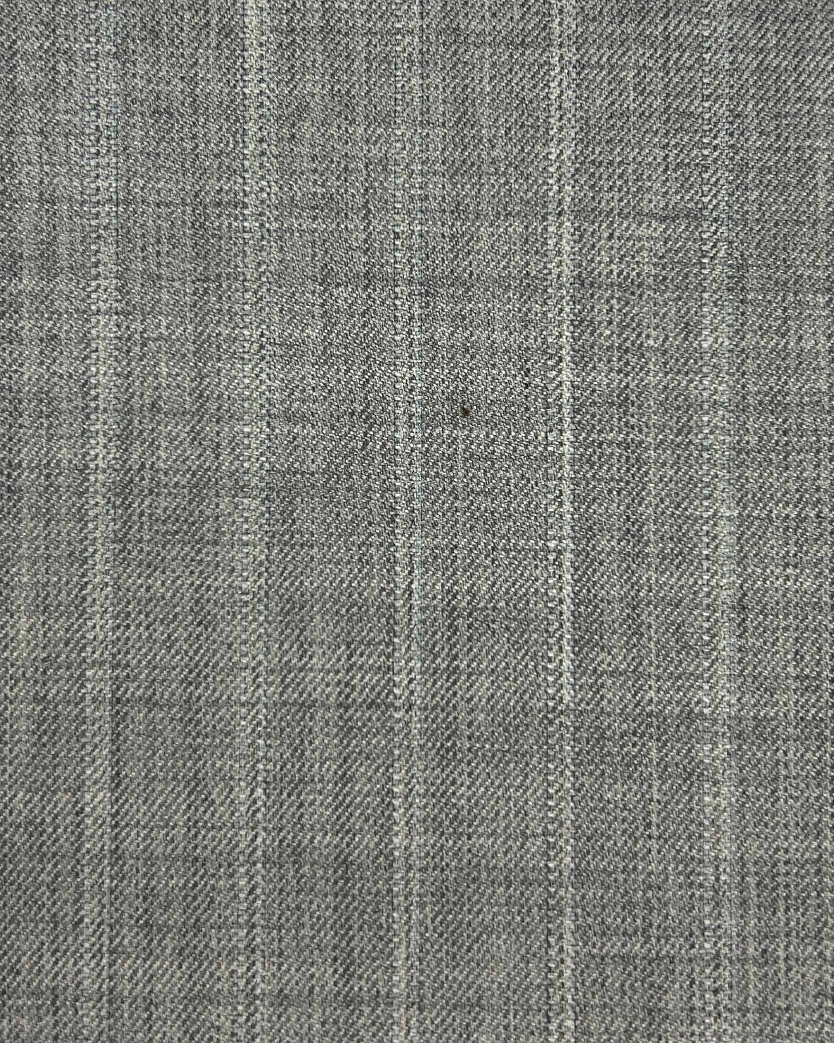 Westwood Hart Online Custom Hand Tailor Suits Sportcoats Trousers Waistcoats Overcoats Pearl Grey With Fine Self Stripes Design