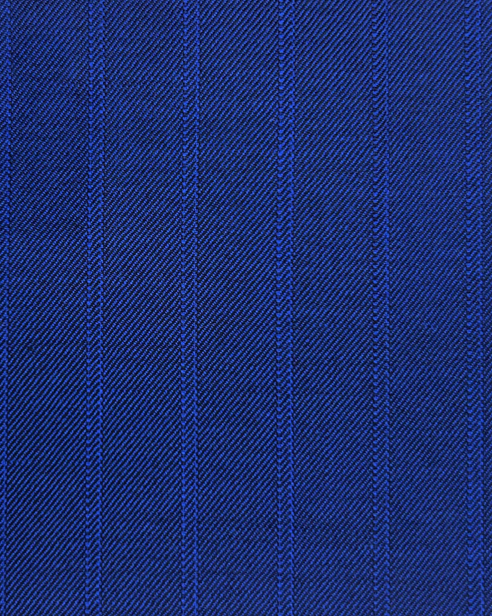 Westwood Hart Online Custom Hand Tailor Suits Sportcoats Trousers Waistcoats Overcoats Cobalt Blue 5/8" Wide Self Stripes Design