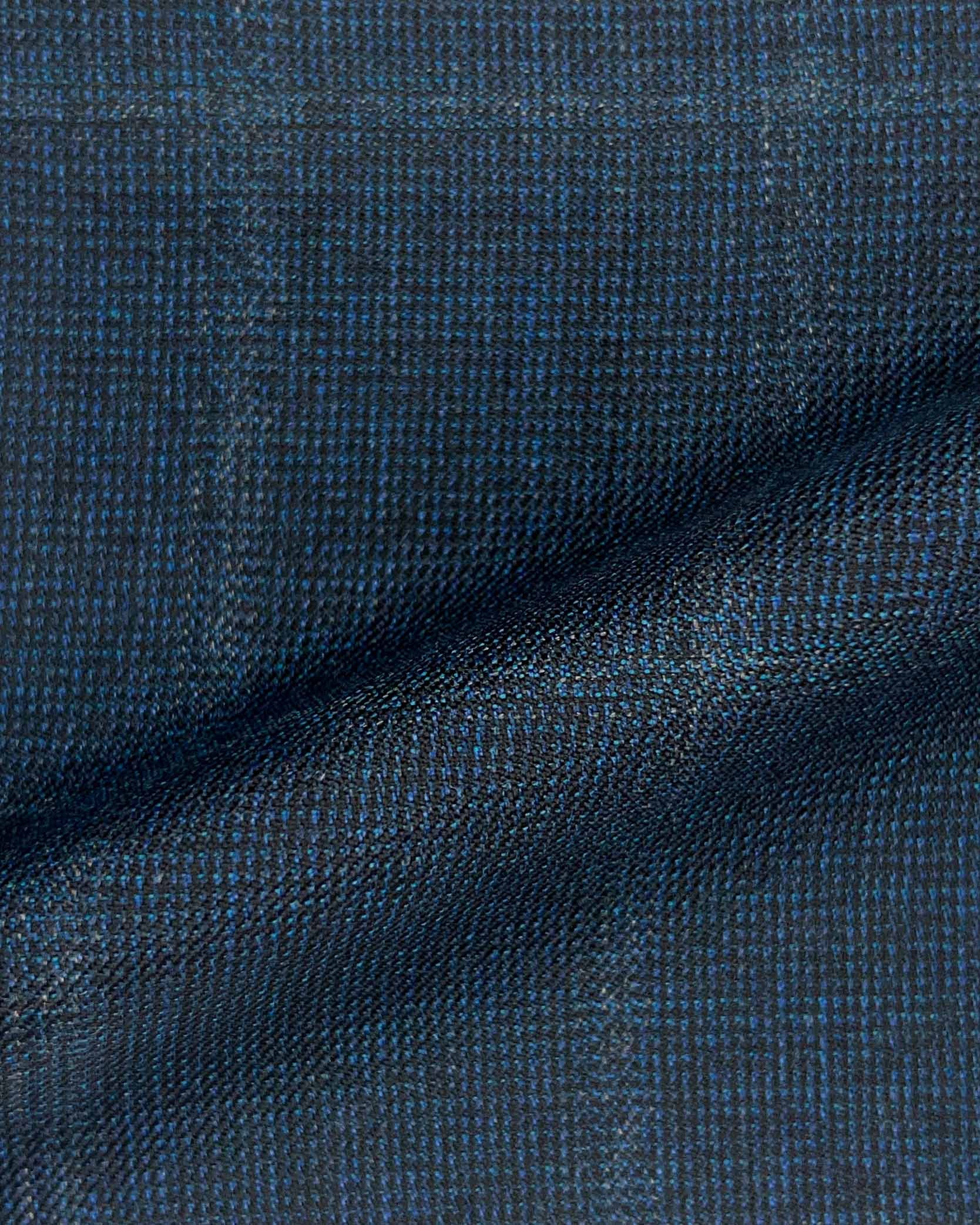 Westwood Hart Online Custom Hand Tailor Suits Sportcoats Trousers Waistcoats Overcoats Aegean Blue With Fine Self Windowpane