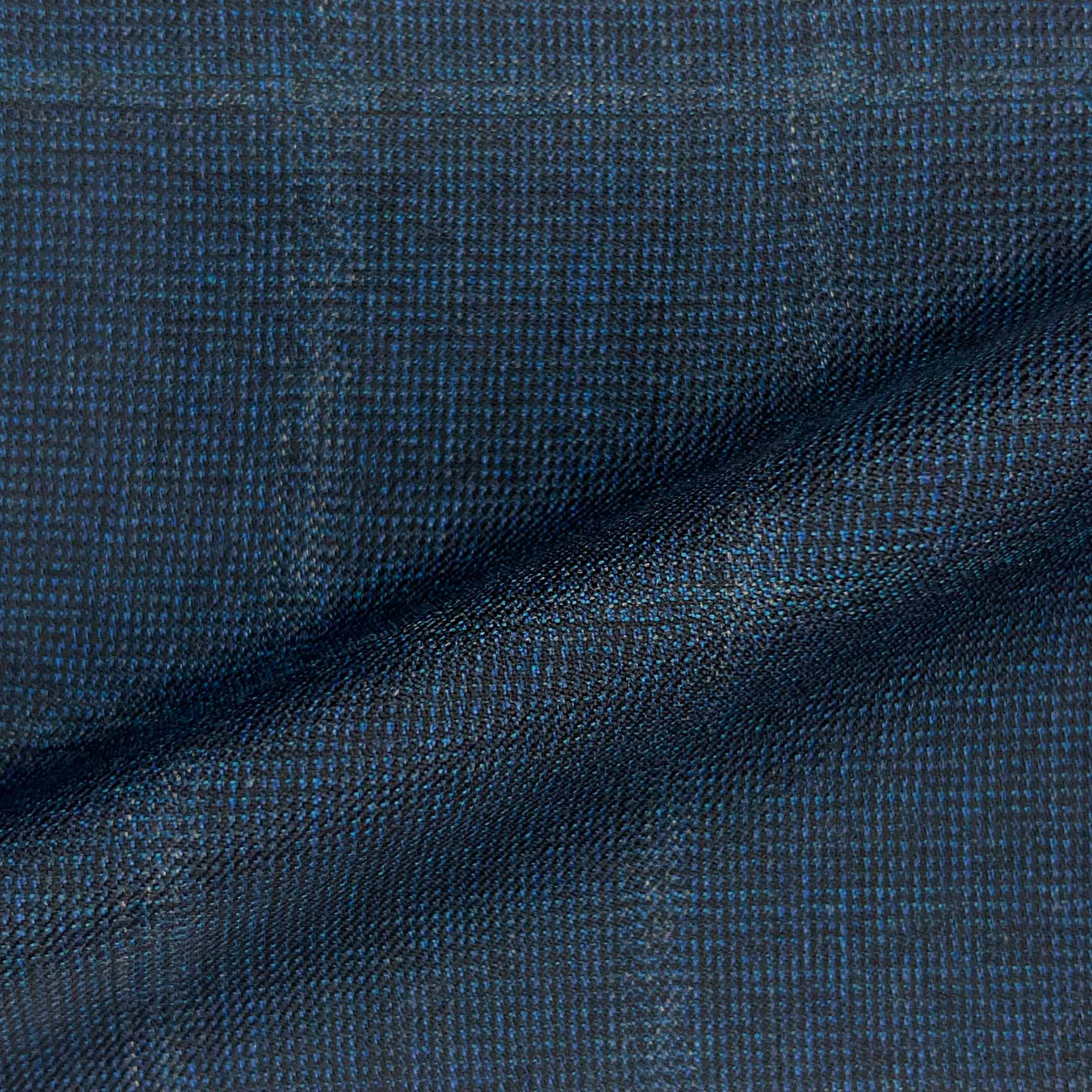 Westwood Hart Online Custom Hand Tailor Suits Sportcoats Trousers Waistcoats Overcoats Aegean Blue With Fine Self Windowpane