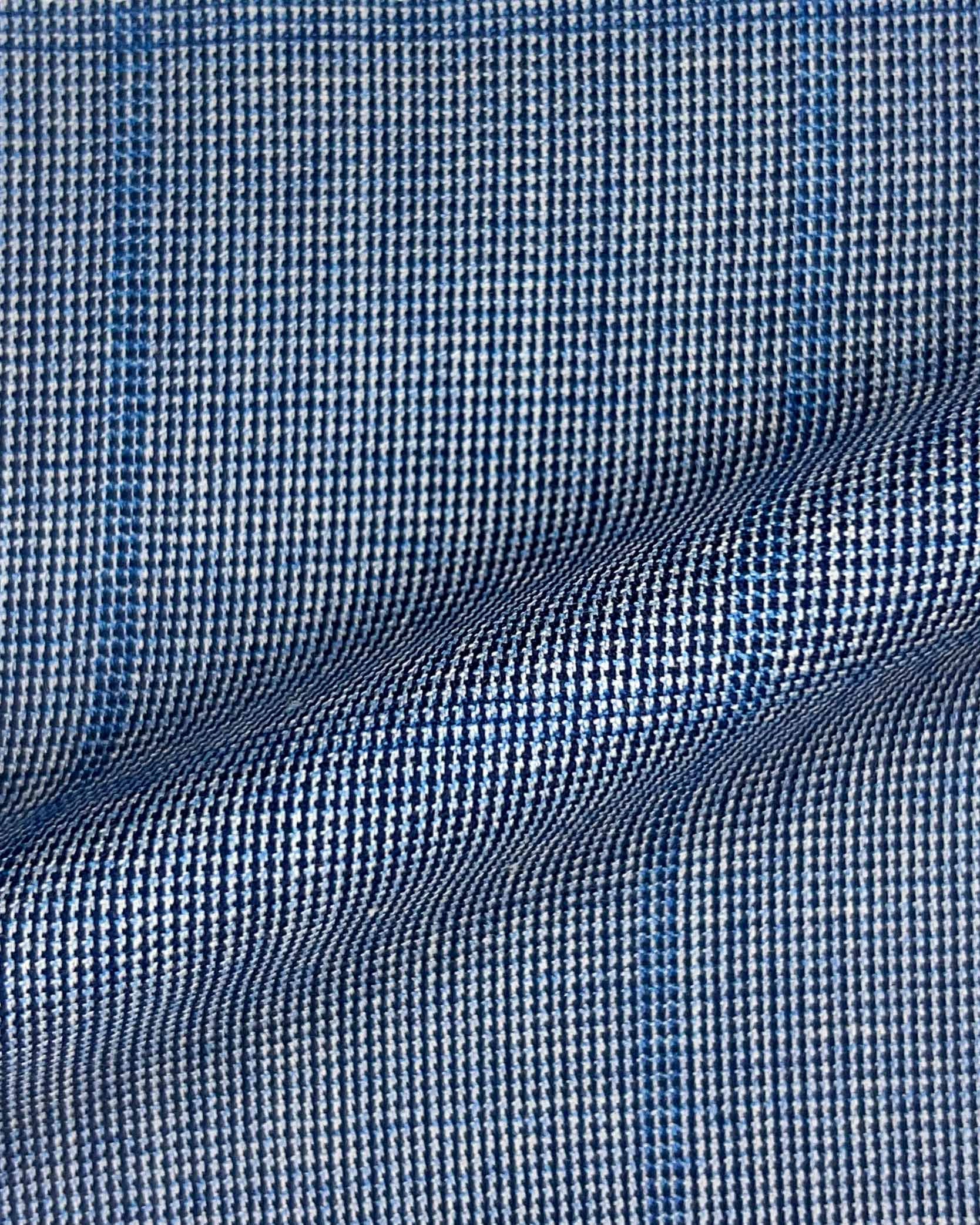 Westwood Hart Online Custom Hand Tailor Suits Sportcoats Trousers Waistcoats Overcoats Powder Blue With Fine Large Windowpane
