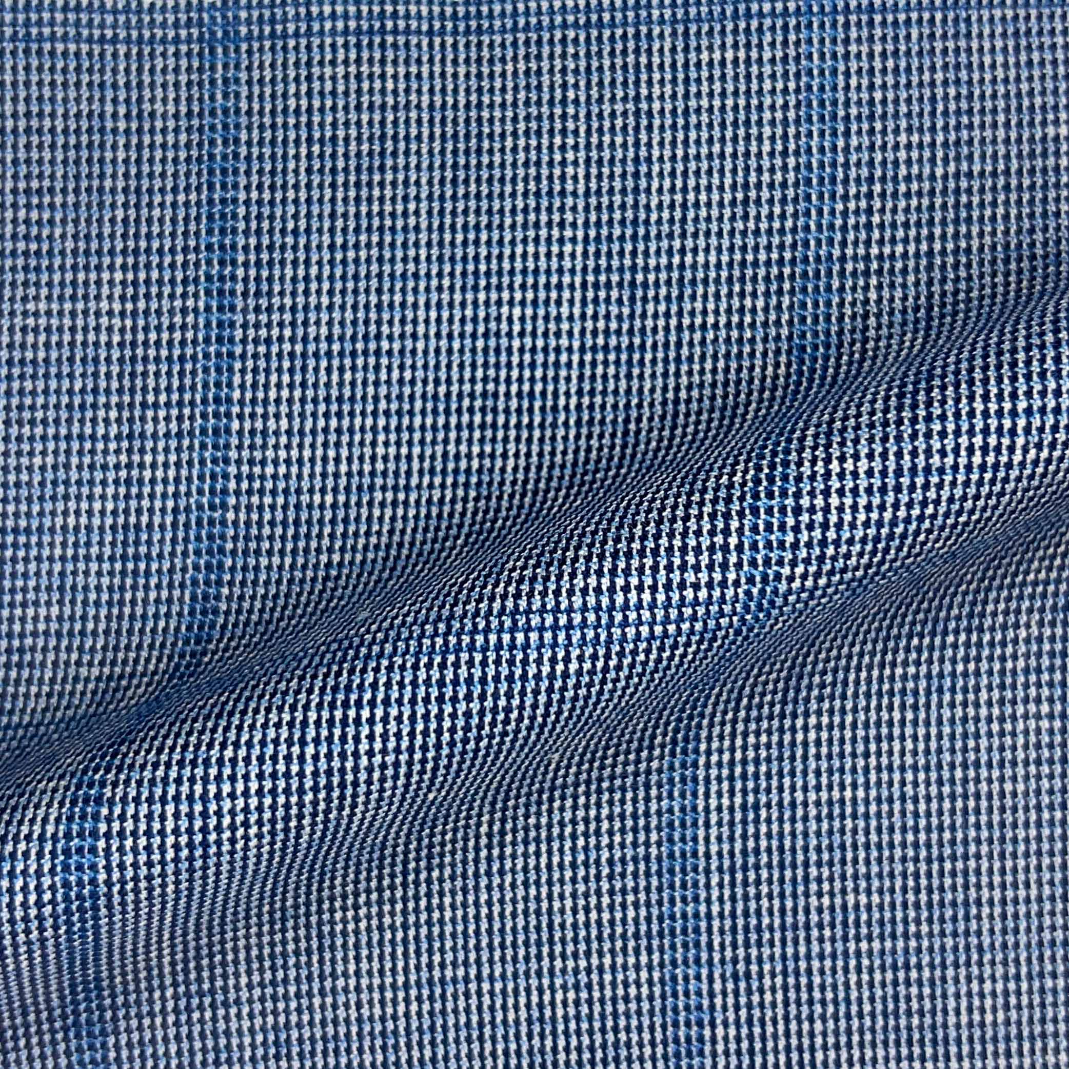 Westwood Hart Online Custom Hand Tailor Suits Sportcoats Trousers Waistcoats Overcoats Powder Blue With Fine Large Windowpane