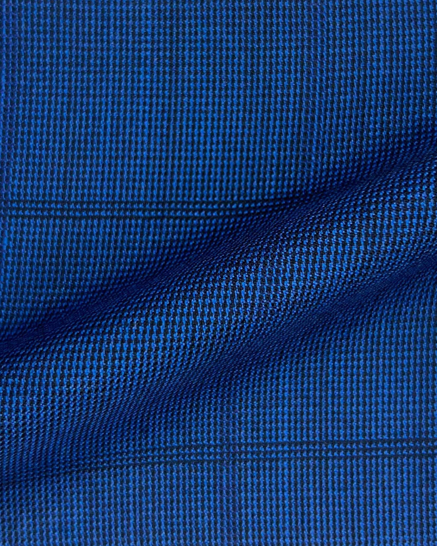 Westwood Hart Online Custom Hand Tailor Suits Sportcoats Trousers Waistcoats Overcoats Azure Blue With Fine Large Windowpane
