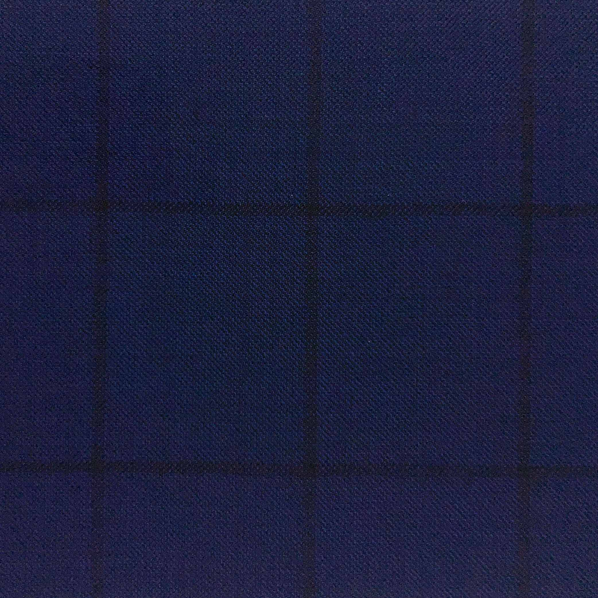 Westwood Hart Online Custom Hand Tailor Suits Sportcoats Trousers Waistcoats Overcoats Navy Blue With Black Windowpane Design