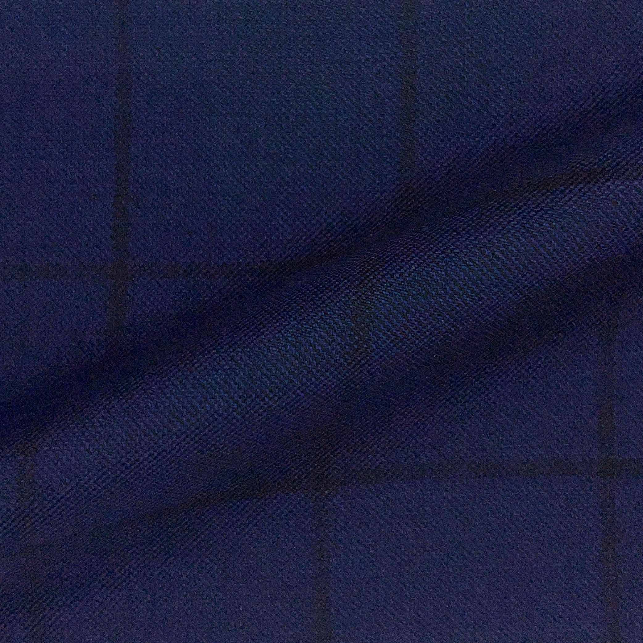 Westwood Hart Online Custom Hand Tailor Suits Sportcoats Trousers Waistcoats Overcoats Navy Blue With Black Windowpane Design