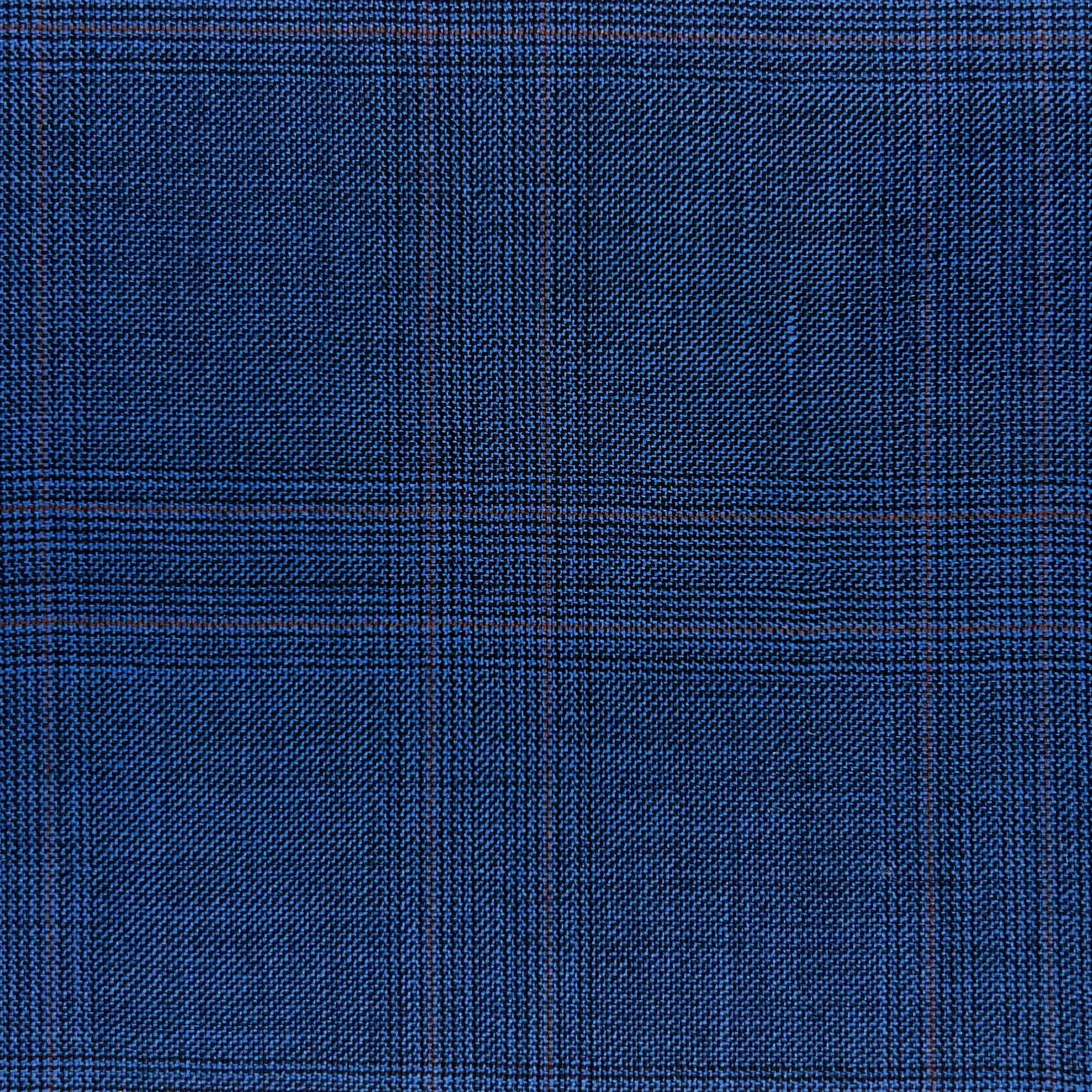 Westwood Hart Online Custom Hand Tailor Suits Sportcoats Trousers Waistcoats Overcoats Royal Blue With Rust Plaid