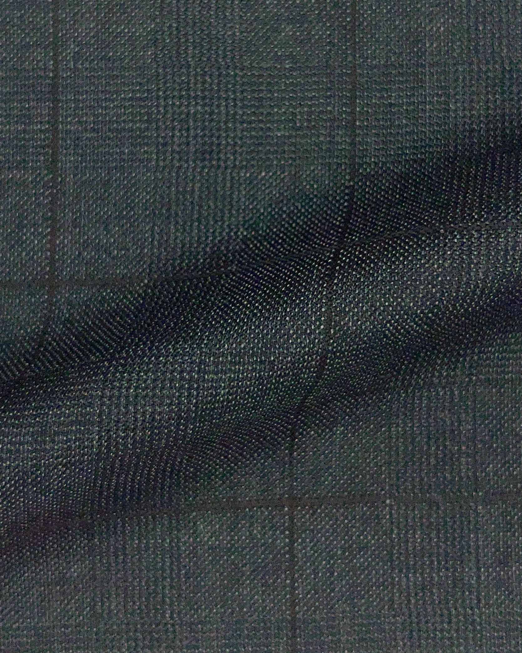 Westwood Hart Online Custom Hand Tailor Suits Sportcoats Trousers Waistcoats Overcoats Charcoal Grey Black WINDOWPANE PRINCE OF WALES GLEN PLAID Design
